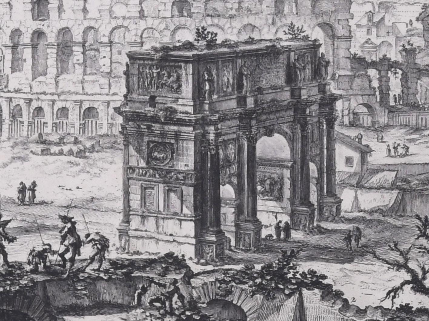 L'Arche de Constantin et le Colosseum  - Print de Giovanni Battista Piranesi