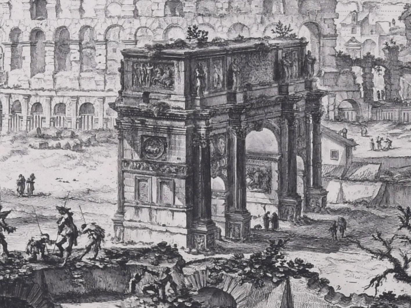 L'Arco di Costantino e il Colosseo - Print di Giovanni Battista Piranesi