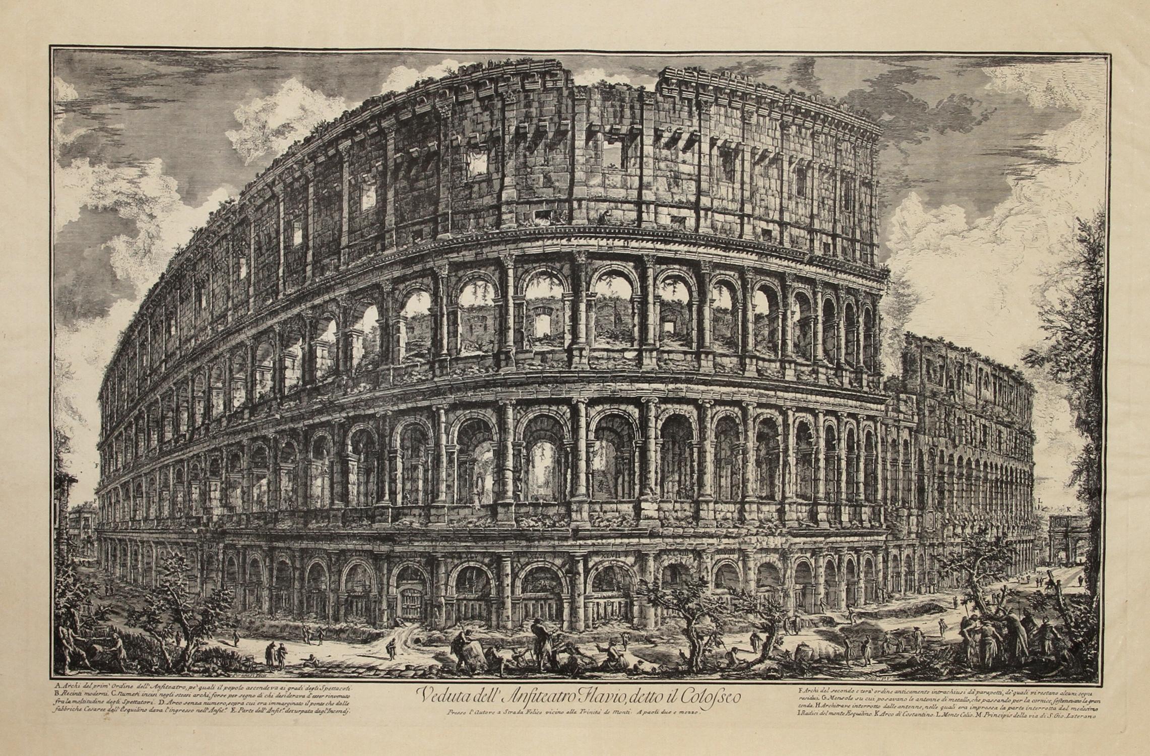 Giovanni Battista Piranesi Landscape Print - The Colosseum from Piranesi's Vedute di Roma