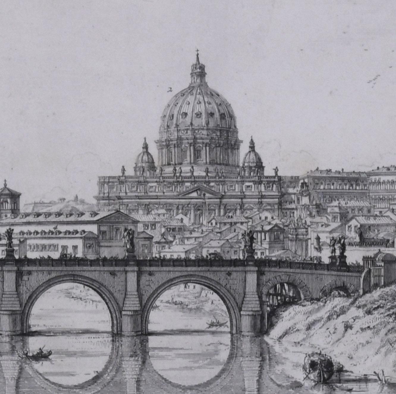 Das Ponte und Castel S. Angelo (Veduta del Ponte e Castello Sant' Angelo) (Alte Meister), Print, von Giovanni Battista Piranesi