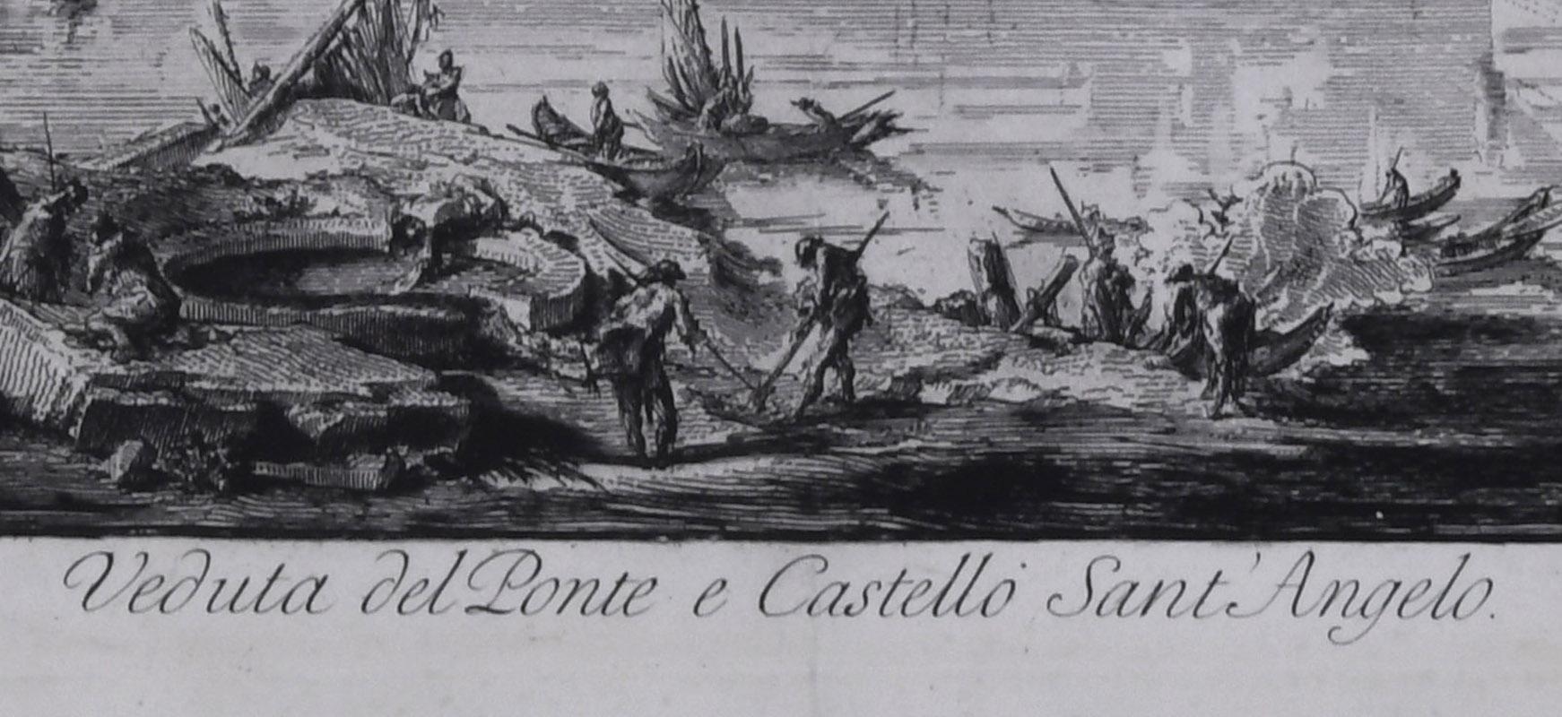 Le Ponte et le Castel S. Angelo (Veduta del Ponte e Castello Sant' Angelo) en vente 5