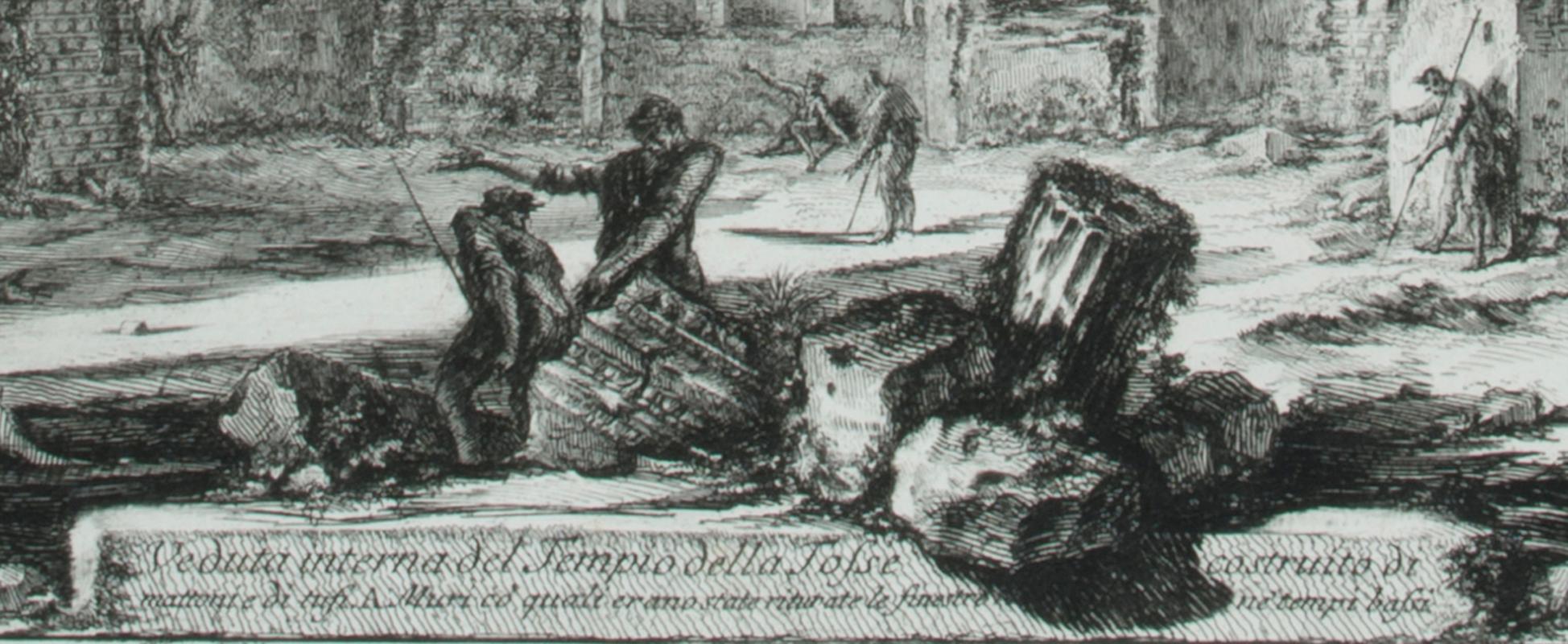El llamado Tempio della Tosse, cerca de Tívoli. Interior vertical - Print de Giovanni Battista Piranesi