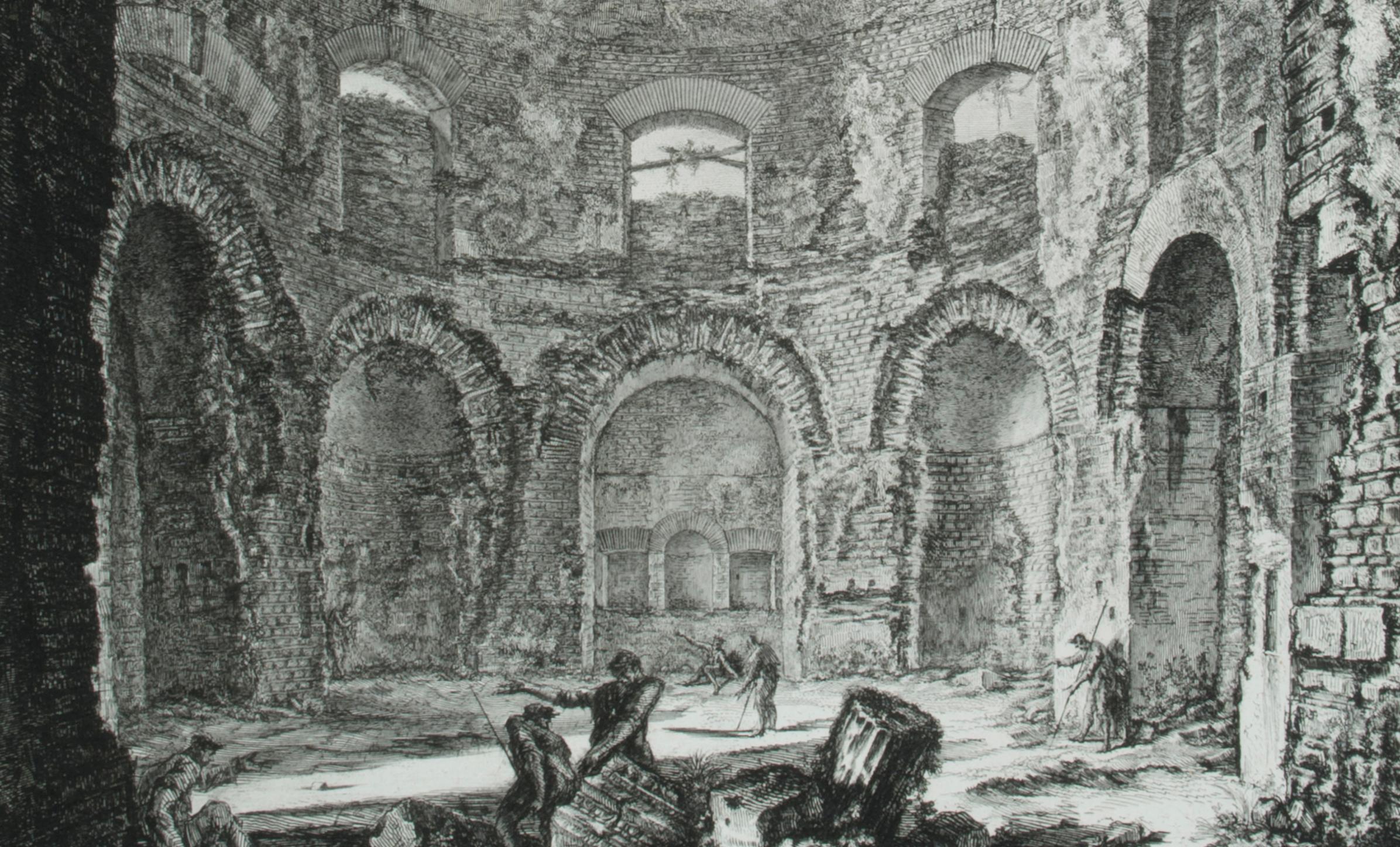 Das so genannte Tempio della Tosse, in der Nähe von Tivoli. Innenraum Aufrecht   (Veduta interna del Tempio della Tosse)

