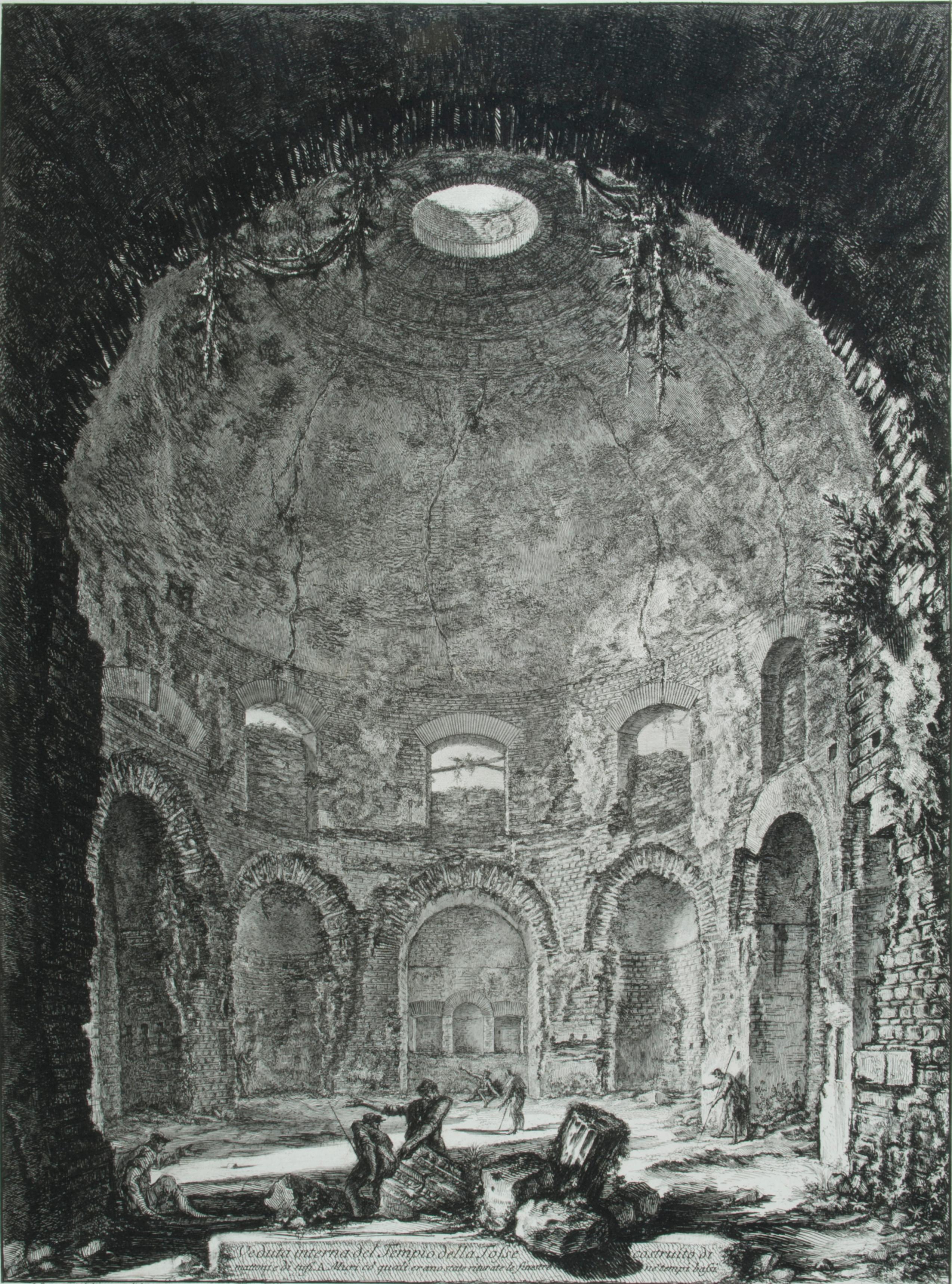 Giovanni Battista Piranesi Interior Print – Das so genannte Tempio della Tosse, in der Nähe von Tivoli. Innenraum Aufrecht                 