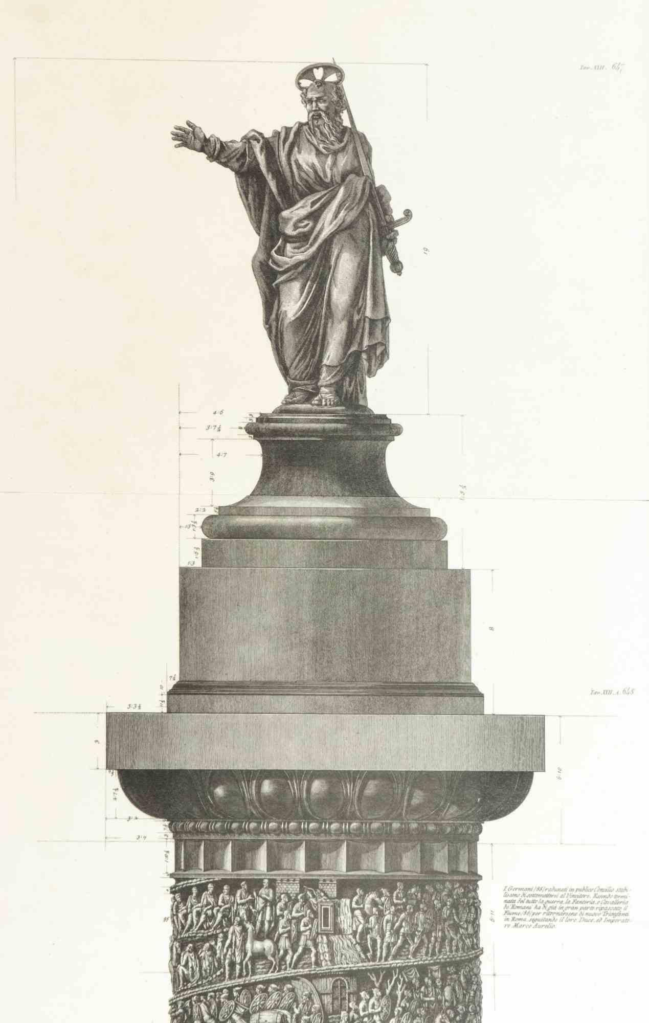 The Trajan's Column - Offset by G.B. Piranesi - 1990s - Print by Giovanni Battista Piranesi