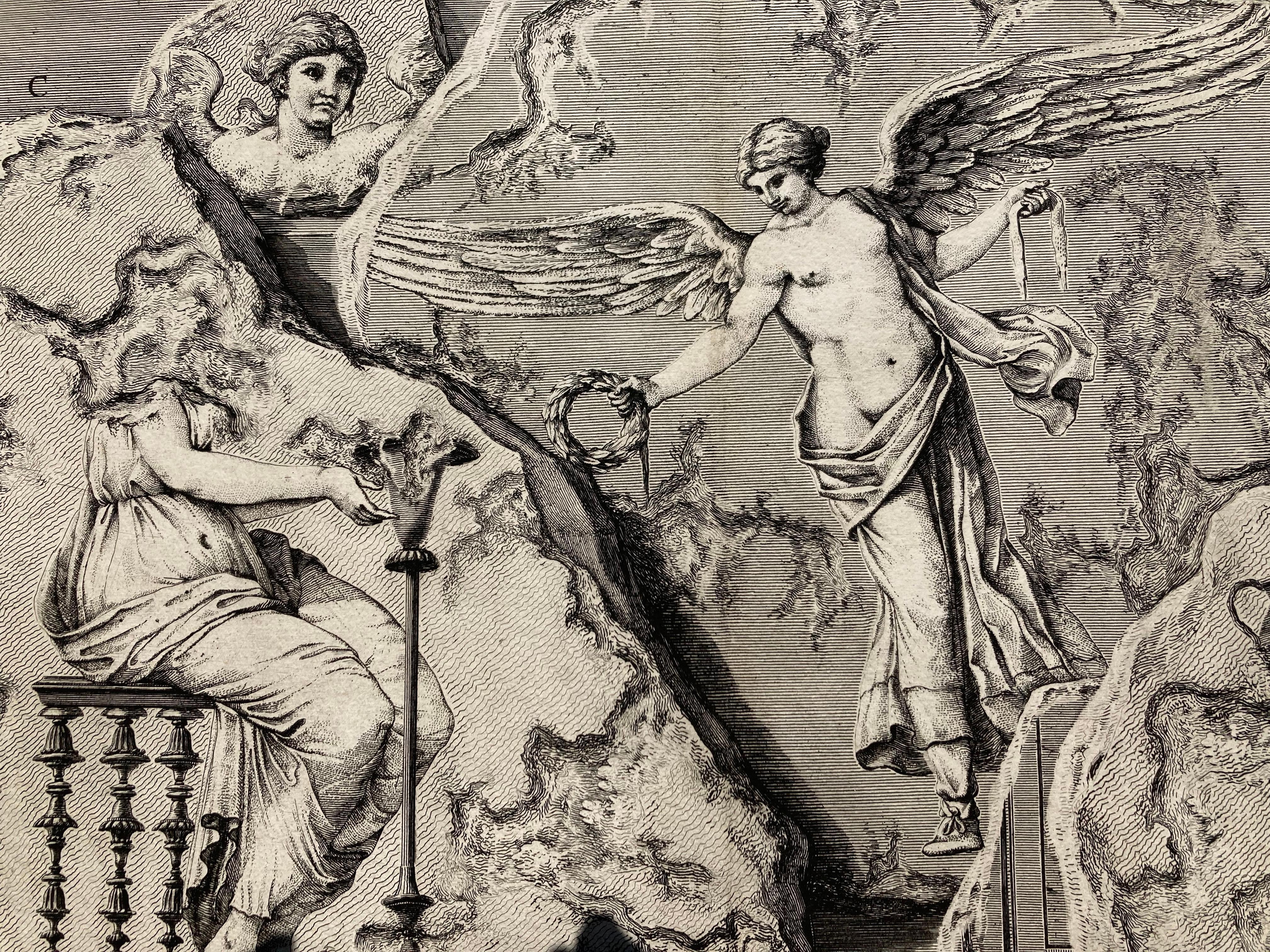 UNA DELLE QUATTRO FIGURE RAPPRESENTANTI QUATTRO VITTORIE (Grande !) - Print de Giovanni Battista Piranesi
