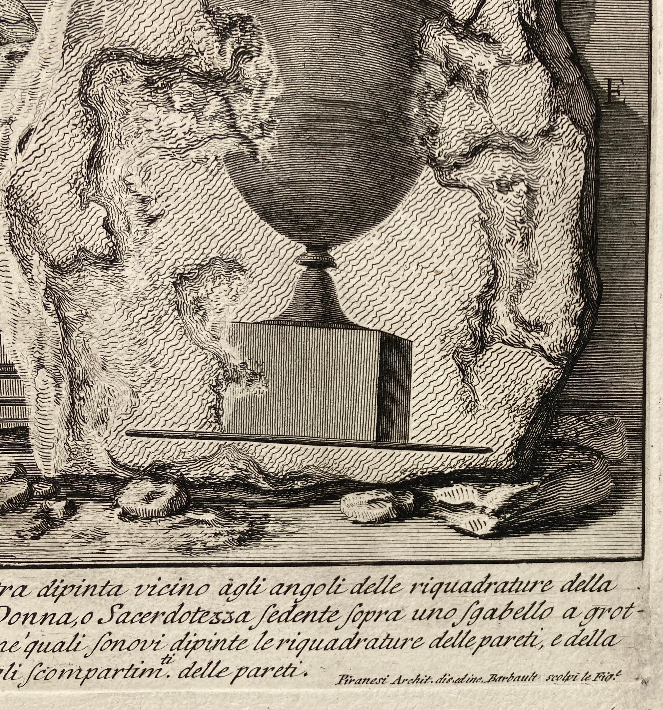 (Grande!) UNA DELLE QUATTRO FIGURE RAPPRESENTANTI QUATTRO VITTORIE - Print Antichi maestri di Giovanni Battista Piranesi