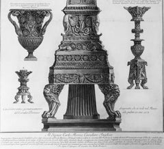 Vari Candelabri, un Vaso e Due Urne Cinerarie - Etching - 1778