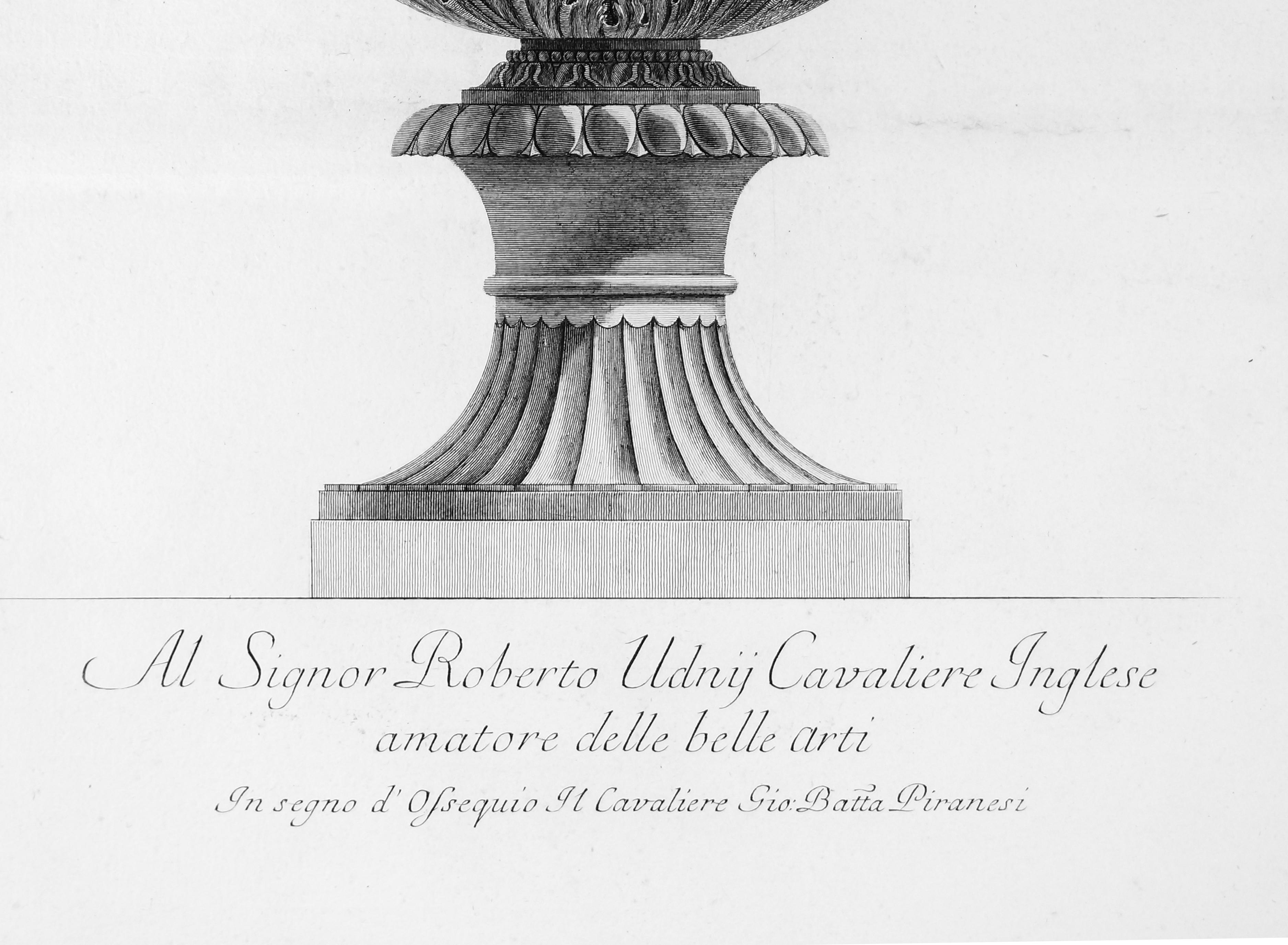  Vaso di marmo antico che si vede nel Museo Capitolino - Etching 1778 - Print by Giovanni Battista Piranesi