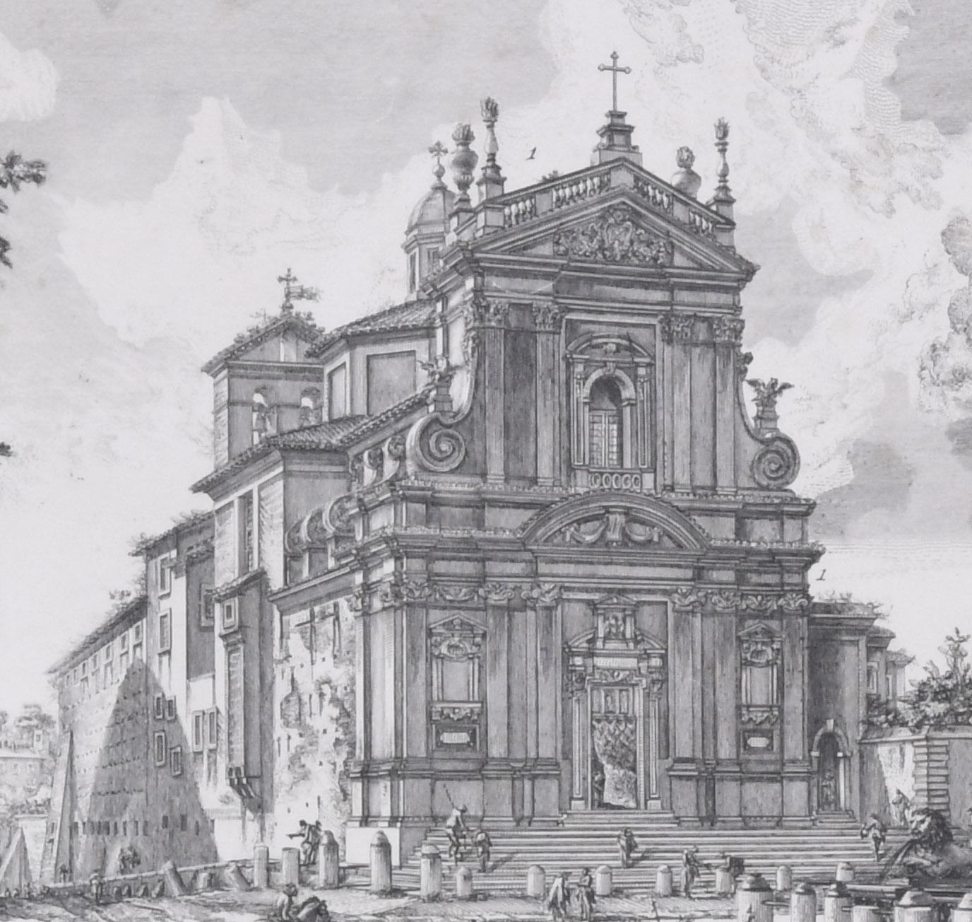 Veduta del Castello dell' Acqua Felice View of the Fountainhead of the Acqua  - Print by Giovanni Battista Piranesi
