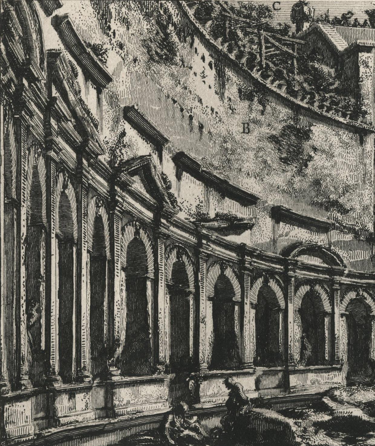 Veduta del second’ordine di una parte della Calcidica del Foro di Trajano - Print by Giovanni Battista Piranesi