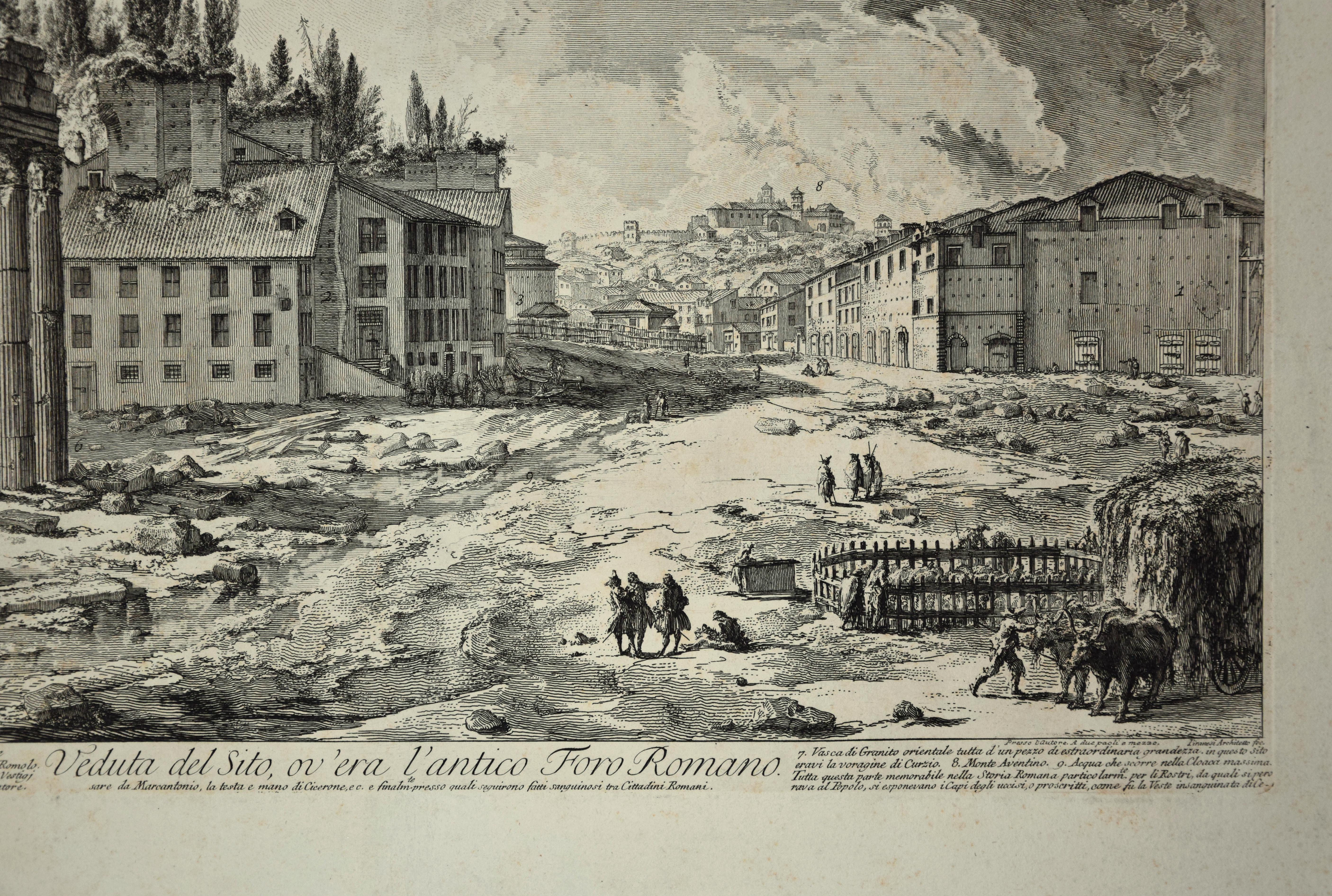 Veduta del Sito, ov'era l'antico Foro Romano   - Print by Giovanni Battista Piranesi