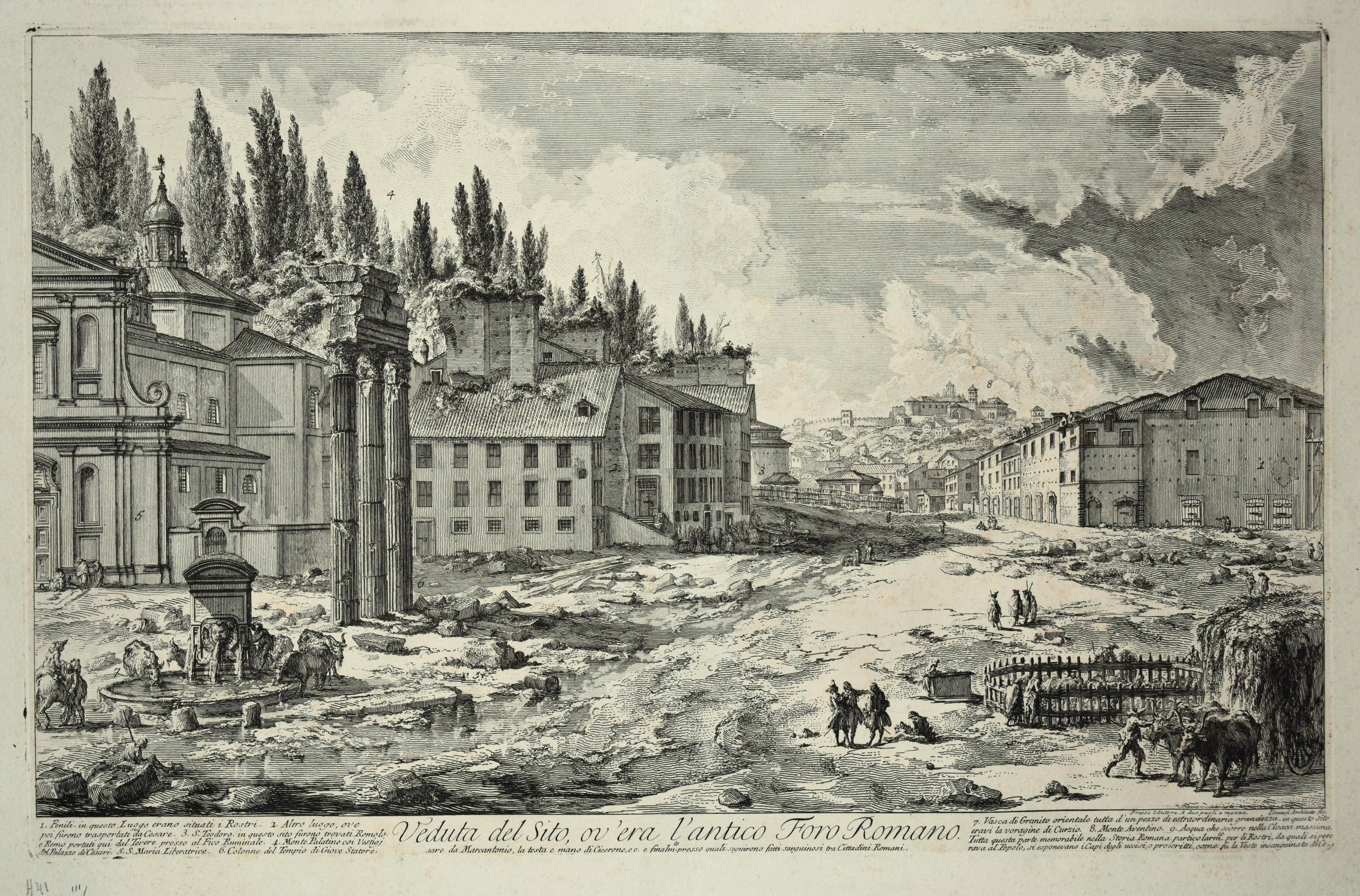 Giovanni Battista Piranesi Figurative Print - Veduta del Sito, ov'era l'antico Foro Romano