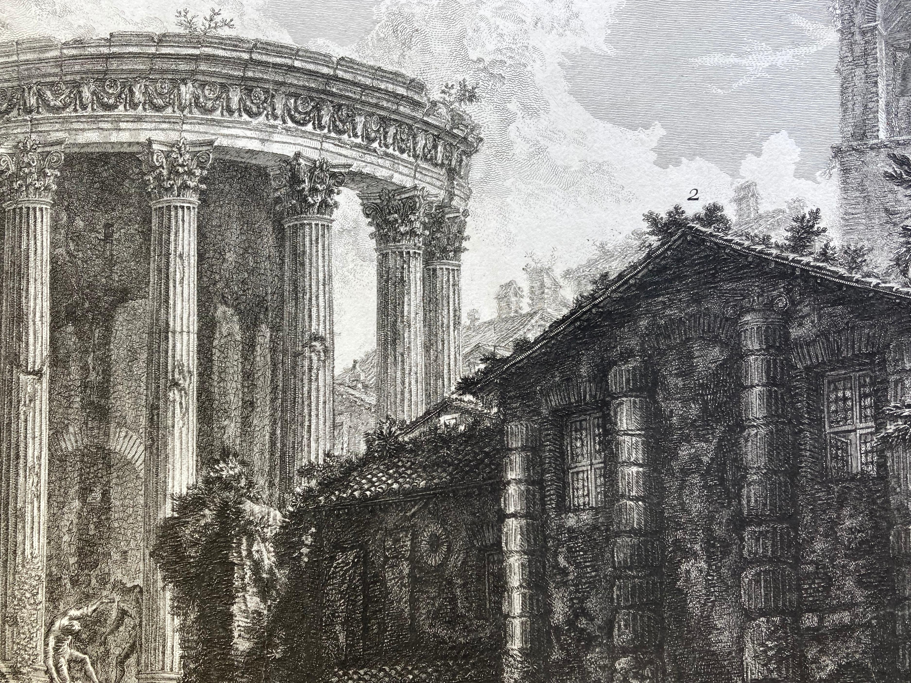 VEDUTA DEL TEMPIO DELLA SIBILLA IN TIVOLI  - Old Masters Print by Giovanni Battista Piranesi