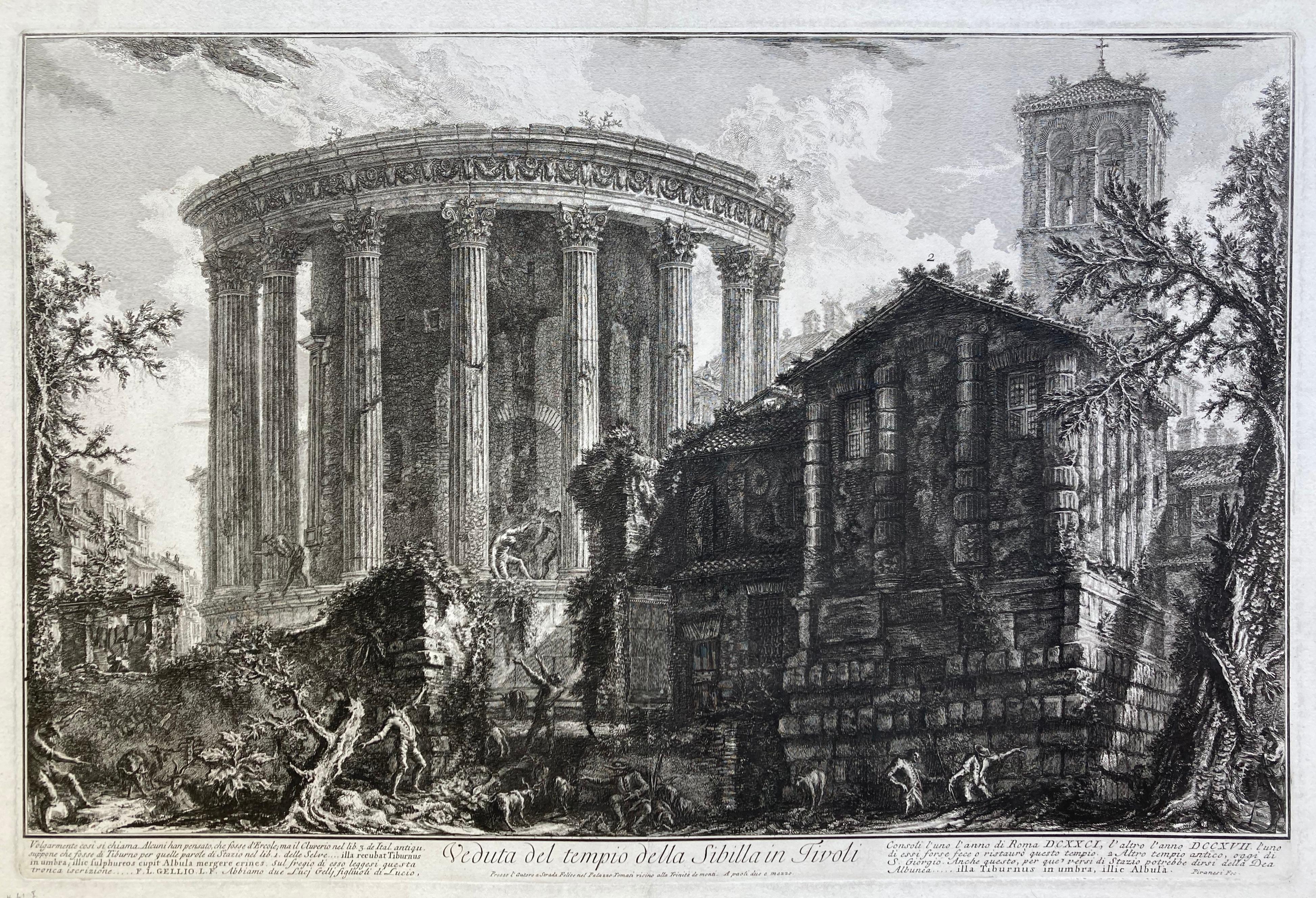 VEDUTA DEL TEMPIO DELLA SIBILLA IN TIVOLI  - Print by Giovanni Battista Piranesi