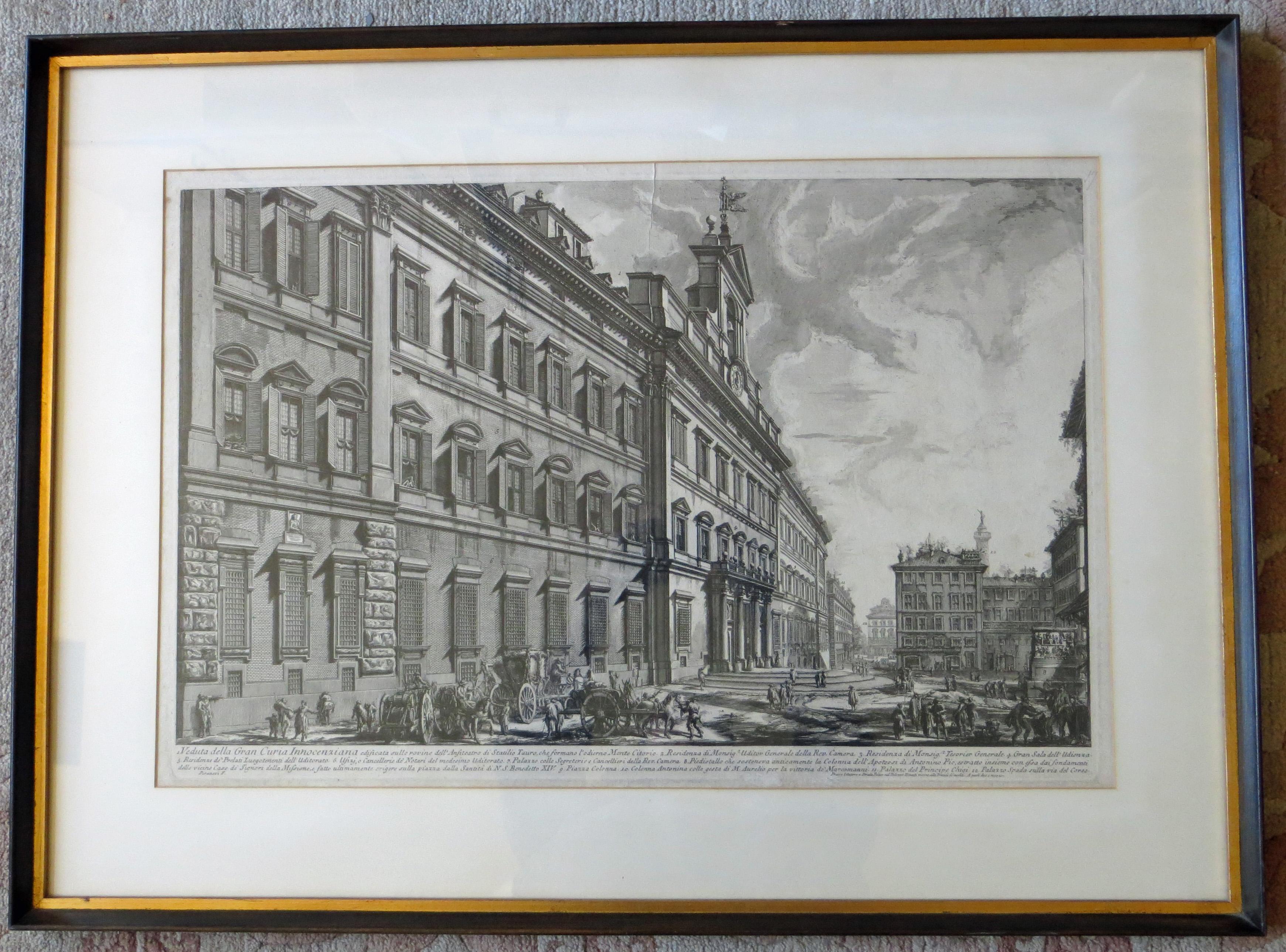 Veduta Della Gran Curia Innocenziana de Vedute di Roma, 1752 - Print de Giovanni Battista Piranesi