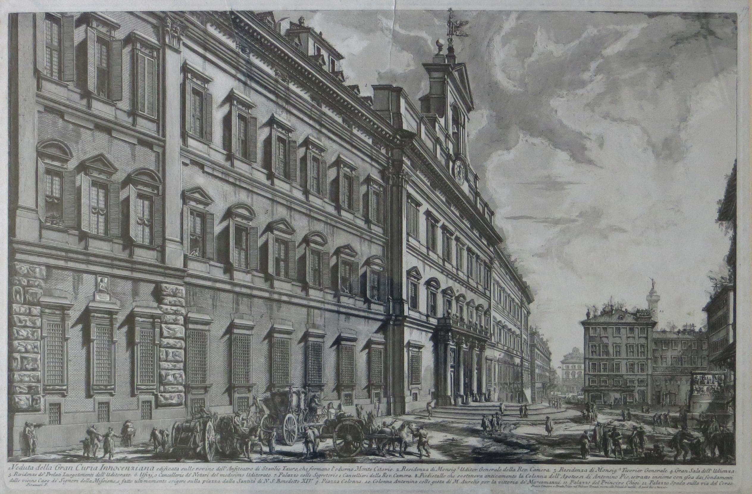 Veduta Della Gran Curia Innocenziana de Vedute di Roma, 1752 - Réalisme Print par Giovanni Battista Piranesi