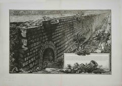 Vue de la Magnifique Sostruzione Fabricata  - Gravure de G. B. Piranesi -1760s