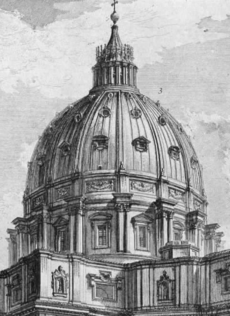 Veduta dell'extérieur della gran Basilica di S. Pietro au Vatican  - Print de Giovanni Battista Piranesi