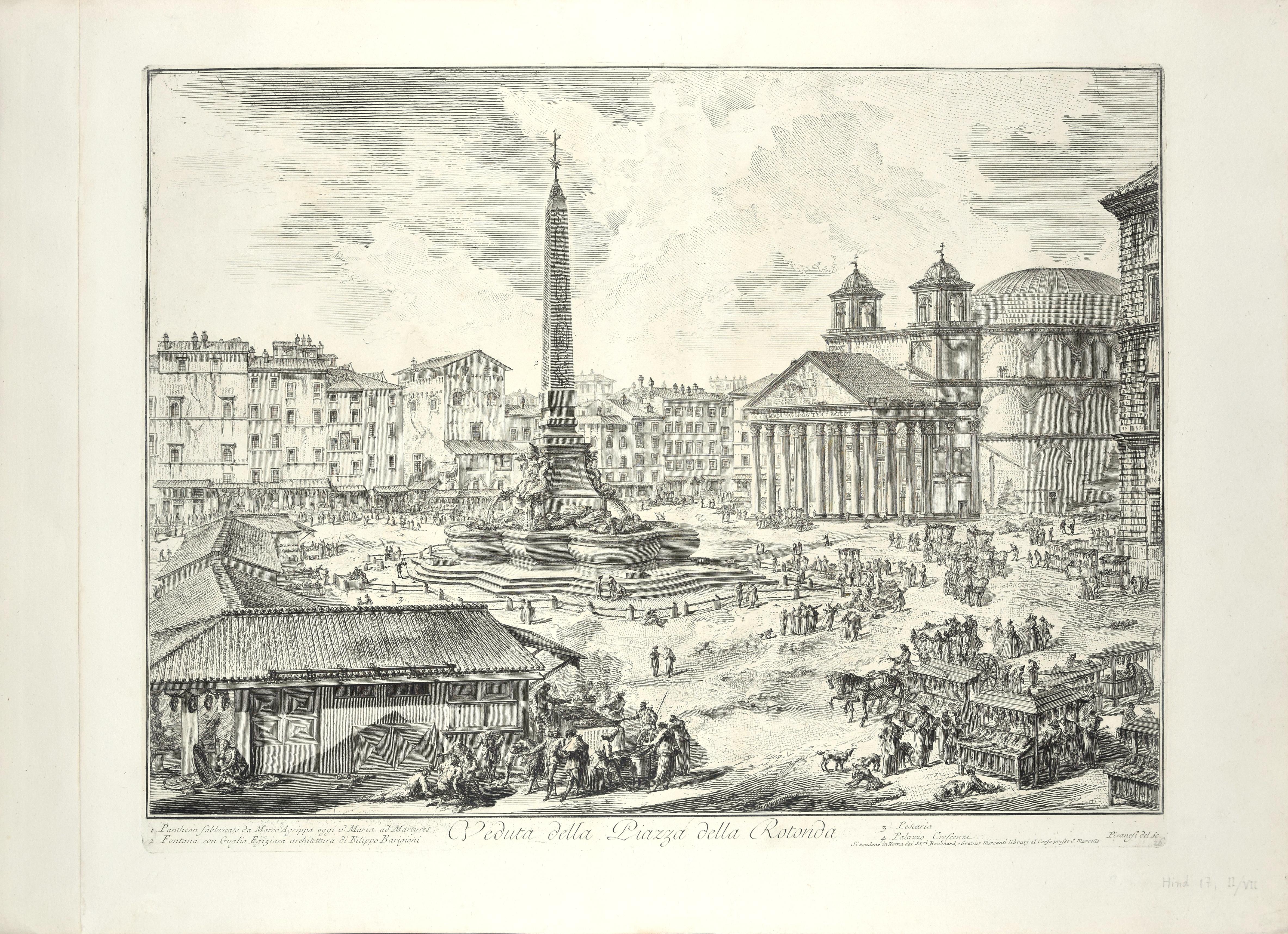 Giovanni Battista Piranesi Figurative Print - Veduta di Piazza della Rotonda - Etching by G. B. Piranesi