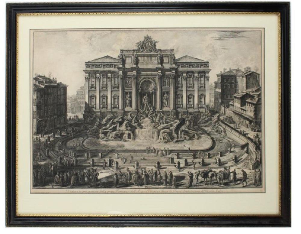 Veduta in Prospettiva della gran Fontana dell'Acqua Vergine detta di Trevi - Print de Giovanni Battista Piranesi