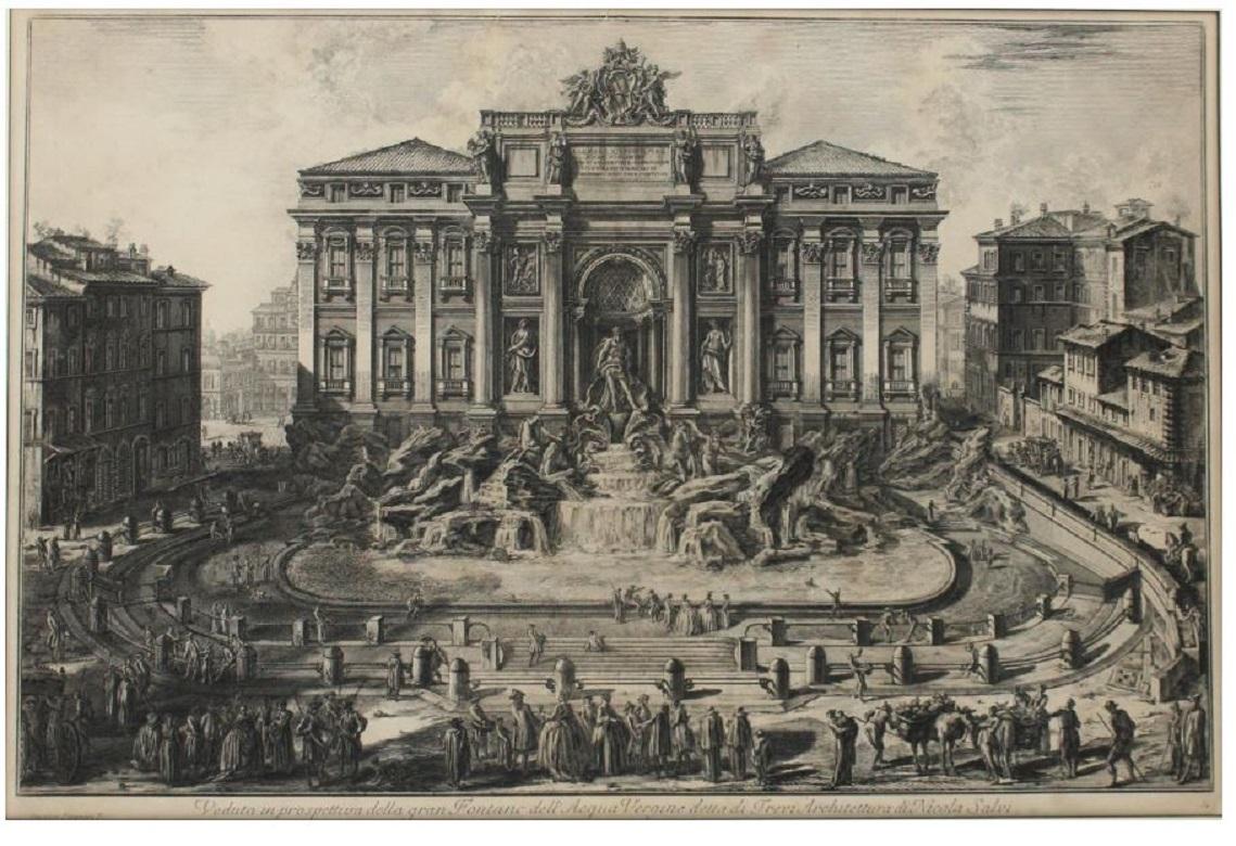 Landscape Print Giovanni Battista Piranesi - Veduta in Prospettiva della gran Fontana dell'Acqua Vergine detta di Trevi