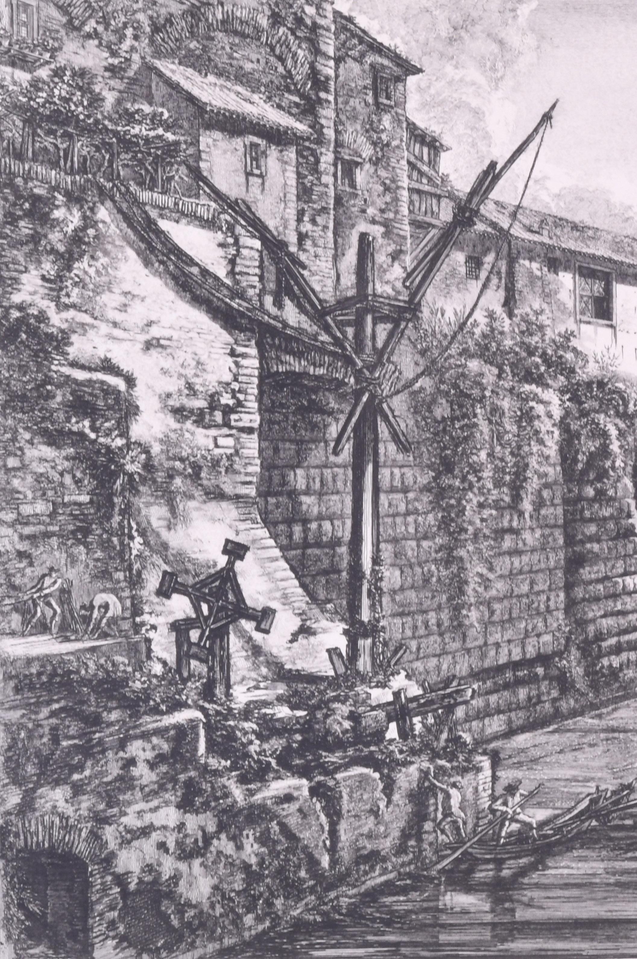 View of the Ancient Structure built by Tarquinius Superbus called the Bel Lido (Vue du Superbus Bel Lido) - Print de Giovanni Battista Piranesi