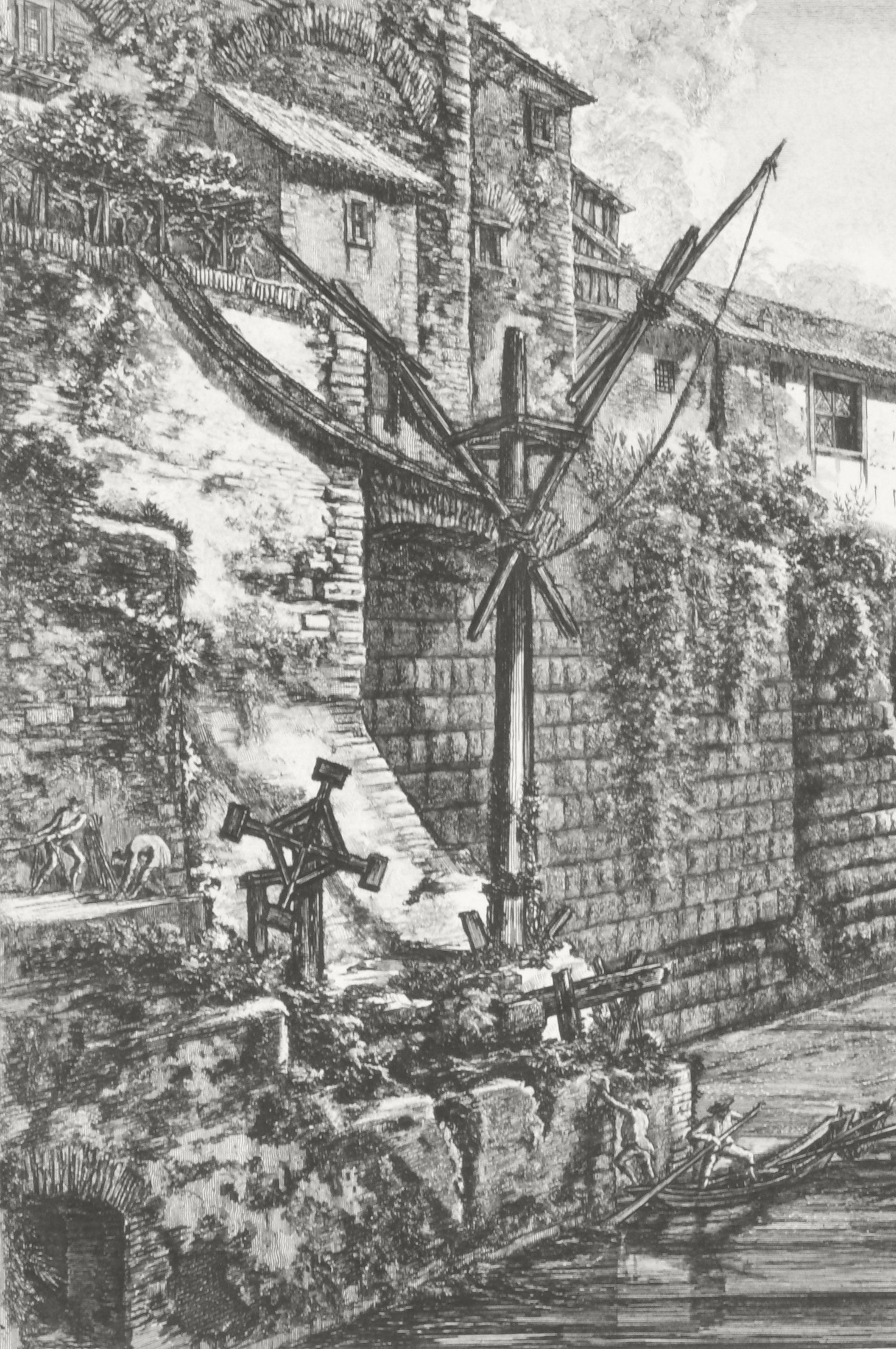 Vista de la antigua estructura construida por Tarquinio Superbo llamada Bel Lido - Print de Giovanni Battista Piranesi