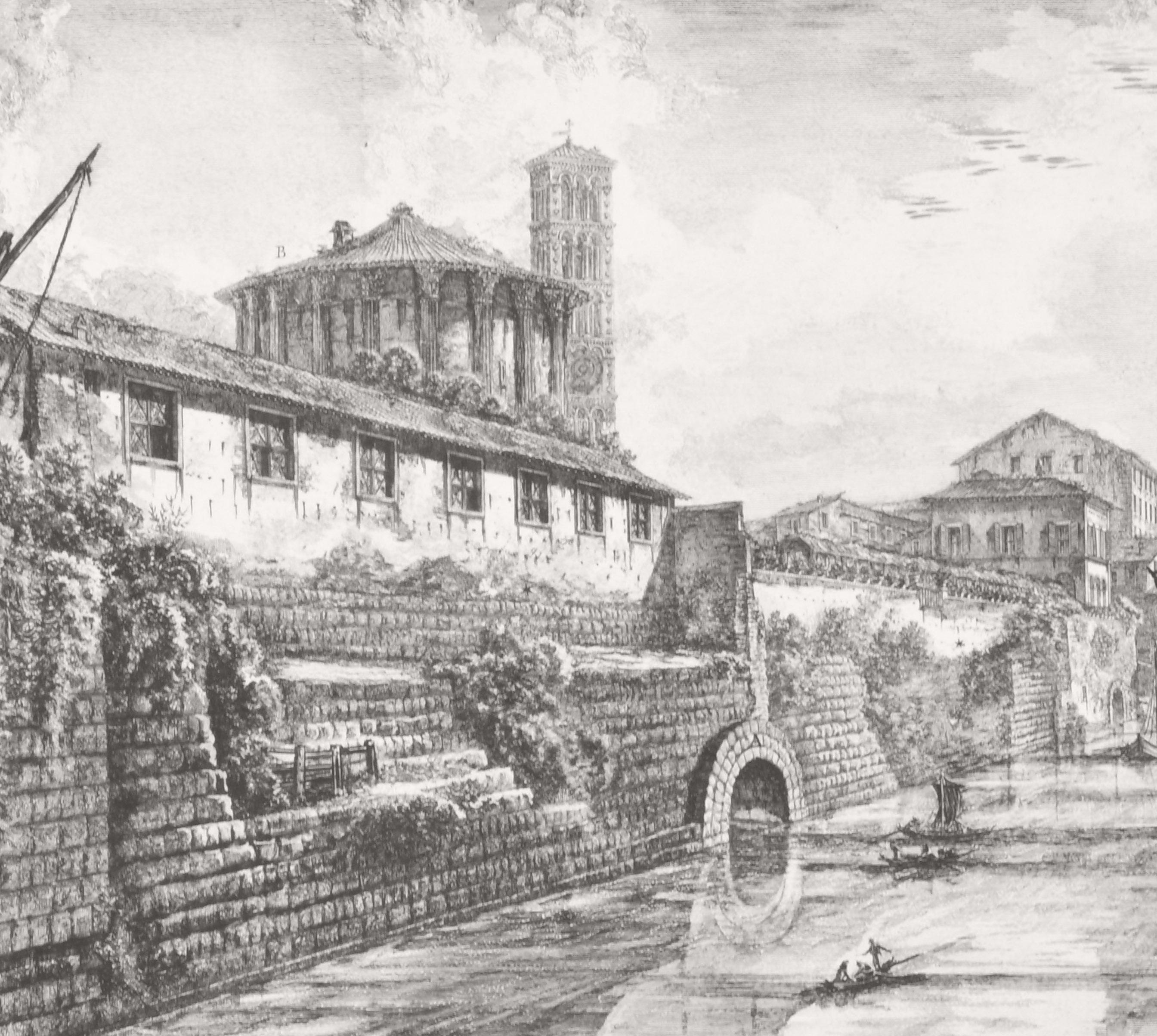 Vista de la antigua estructura construida por Tarquinio Superbo llamada Bel Lido - Print Antiguos maestros de Giovanni Battista Piranesi