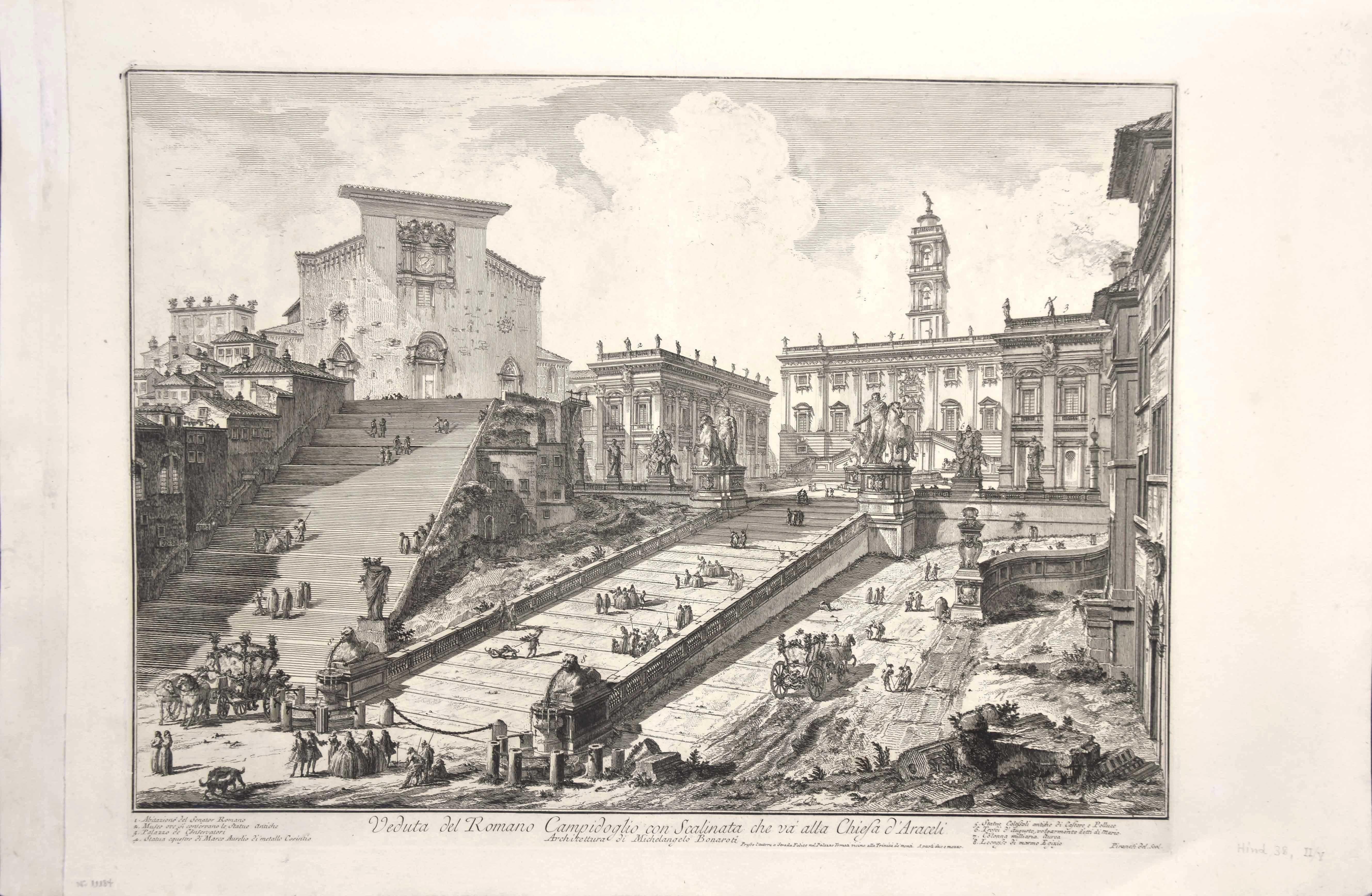 View of the Capitoline Hill  - Etching by G. B. Piranesi - 1775