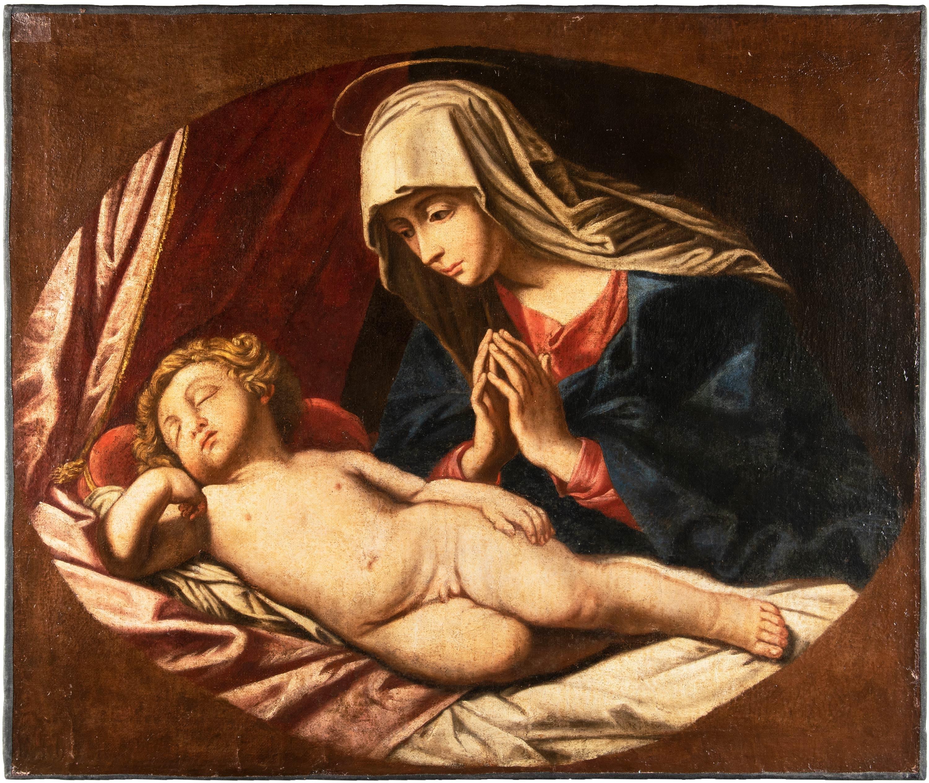 17th century Italian figure painting - Virgin Child - Oil on canvas ...