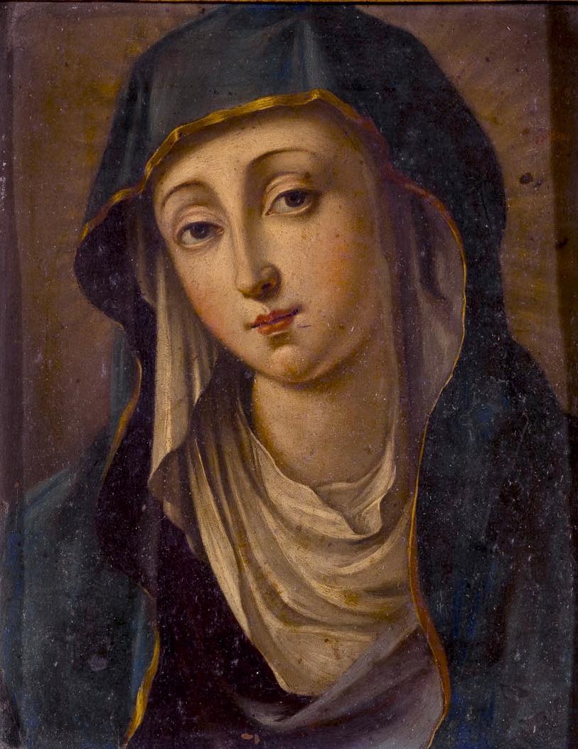Giovanni Battista Salvi zugeschriebenes italienisches religiöses Gemälde aus dem 17. – Painting von Giovanni Battista Salvi da Sassoferrato