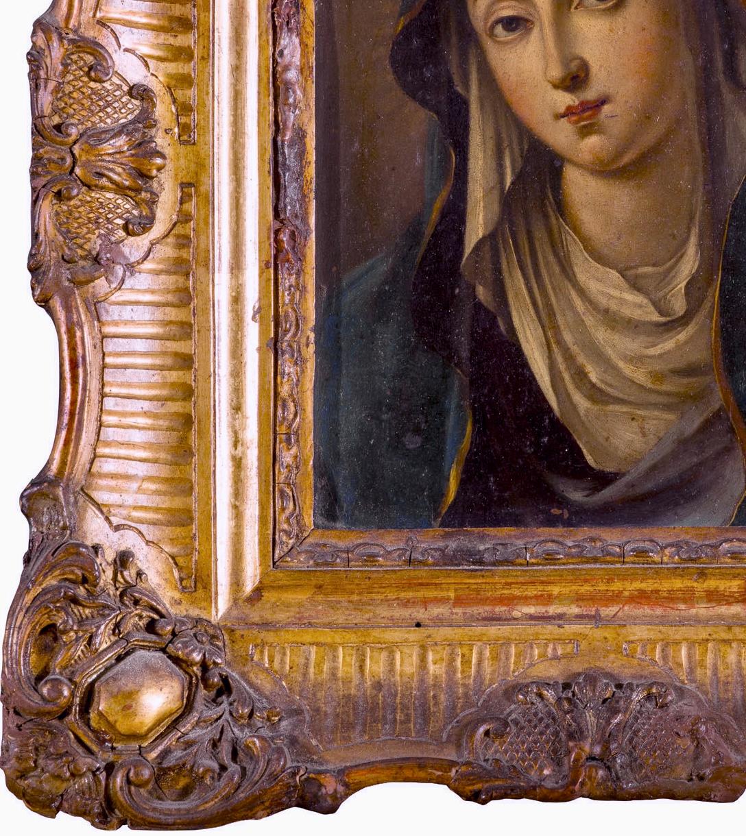 Giovanni Battista Salvi zugeschriebenes italienisches religiöses Gemälde aus dem 17. (Braun), Figurative Painting, von Giovanni Battista Salvi da Sassoferrato