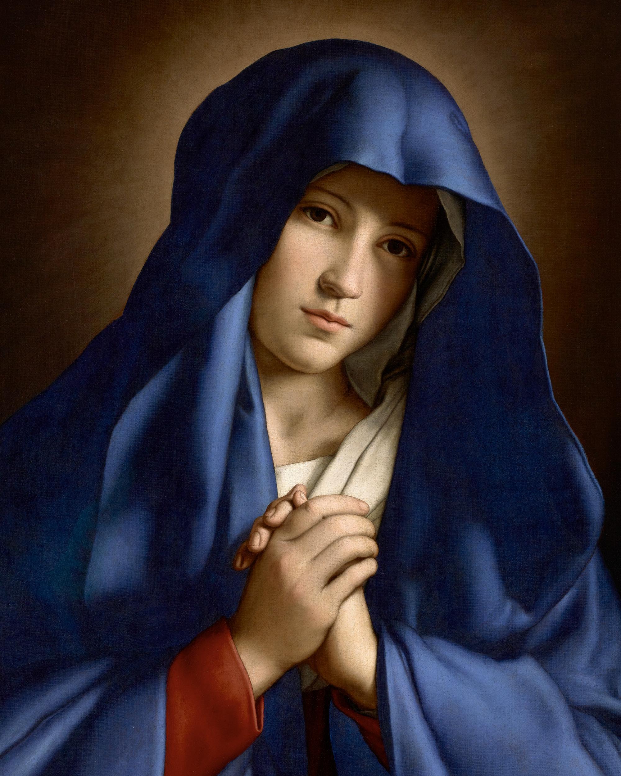 Madonna Addolorata par Sassoferrato - Baroque Painting par Giovanni Battista Salvi da Sassoferrato