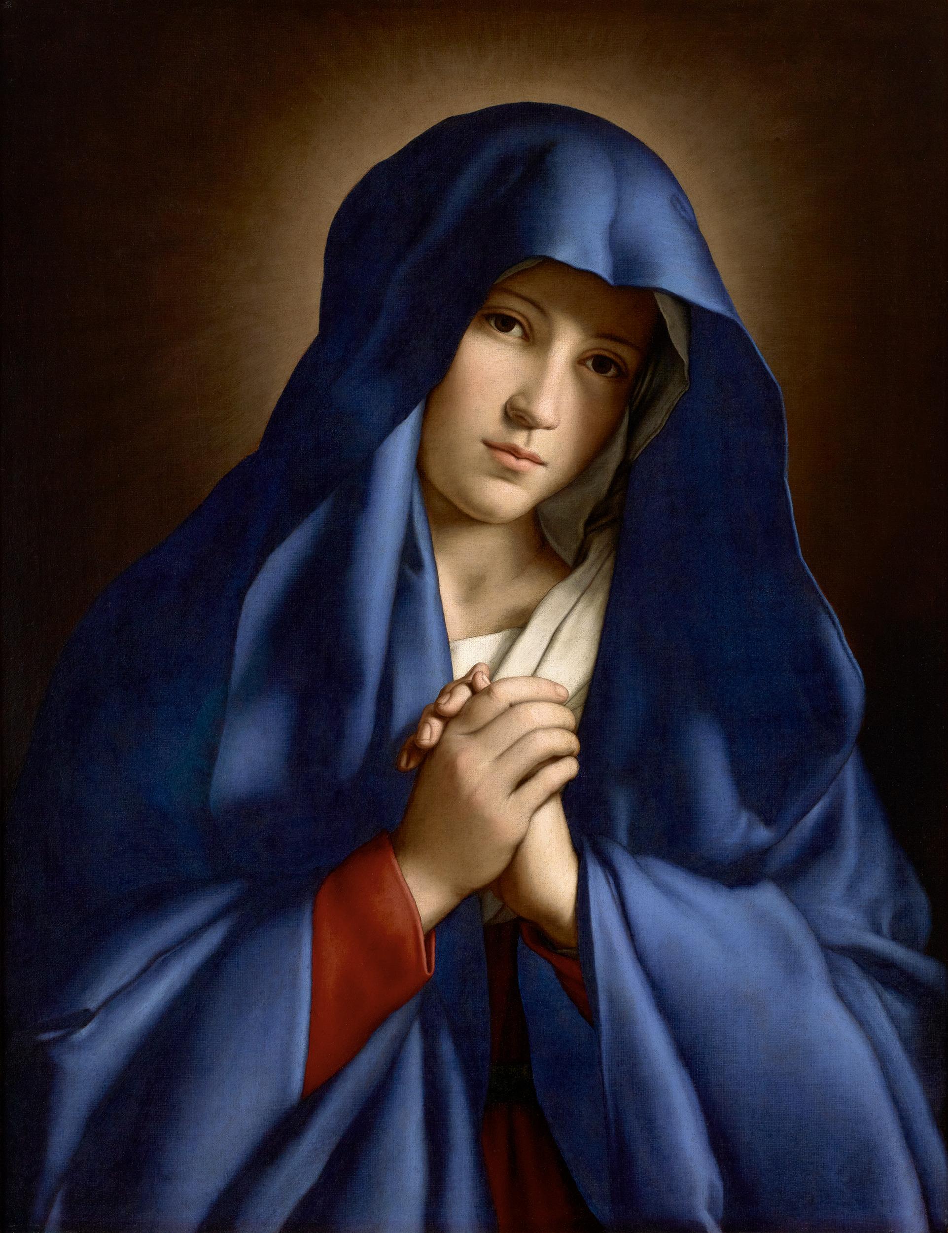 Giovanni Battista Salvi da Sassoferrato Portrait Painting - Madonna Addolorata By Sassoferrato