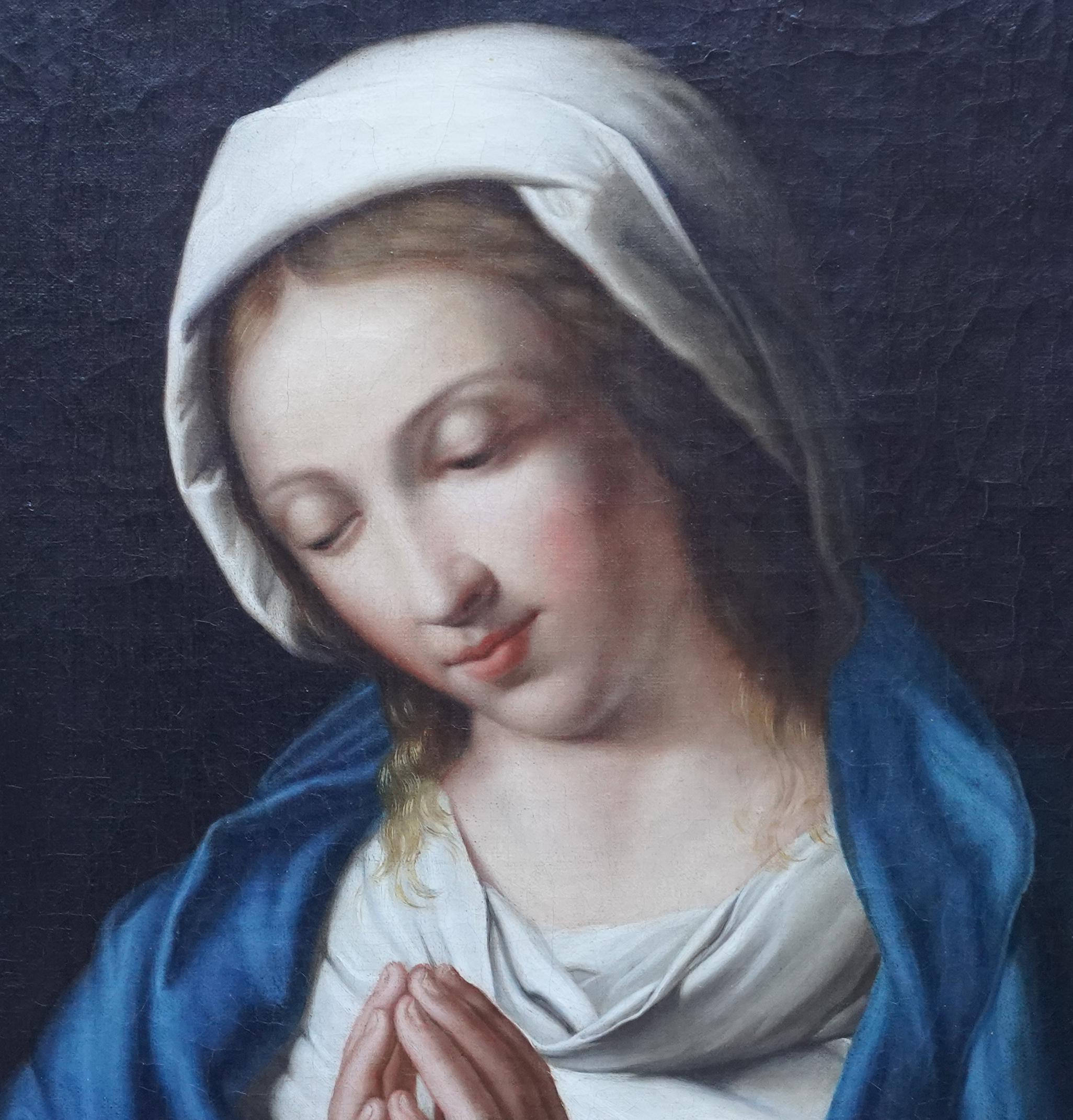 Porträt von Madonna im Gebet – Italienisches religiöses Ölgemälde eines Alten Meisters (Alte Meister), Painting, von Giovanni Battista Salvi da Sassoferrato