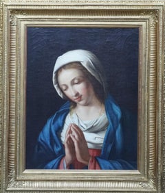 Portrait of Madonna at Prayer - Italian Old Master art religious oil painting