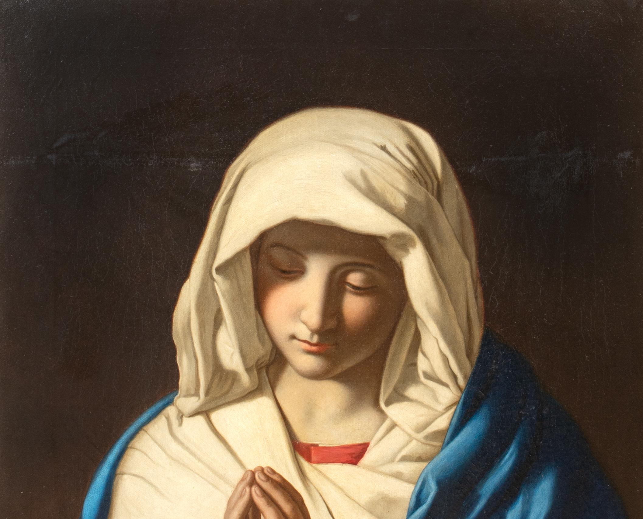 La Virgen en oración, siglo XIX  SASSOFERRATO (1609-1685) en venta 3