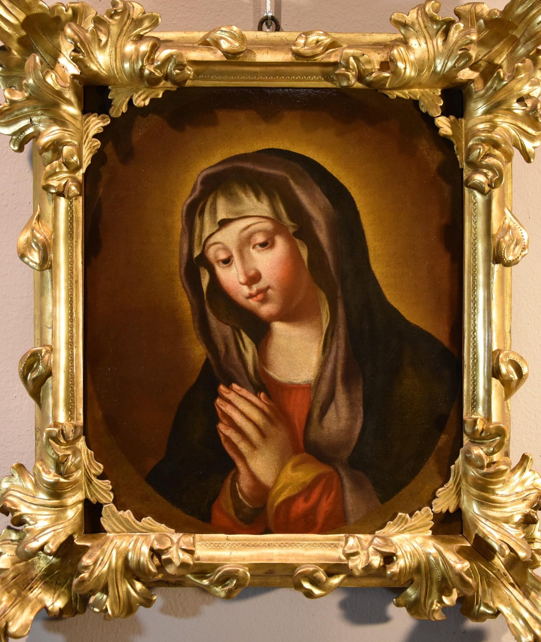 Madonna di Sassoferrato 17/18° Secolo Olio su tela Antico Maestro Italia - Painting di Giovanni Battista Salvi, Dit Sassoferrato (1609 - 1685) 