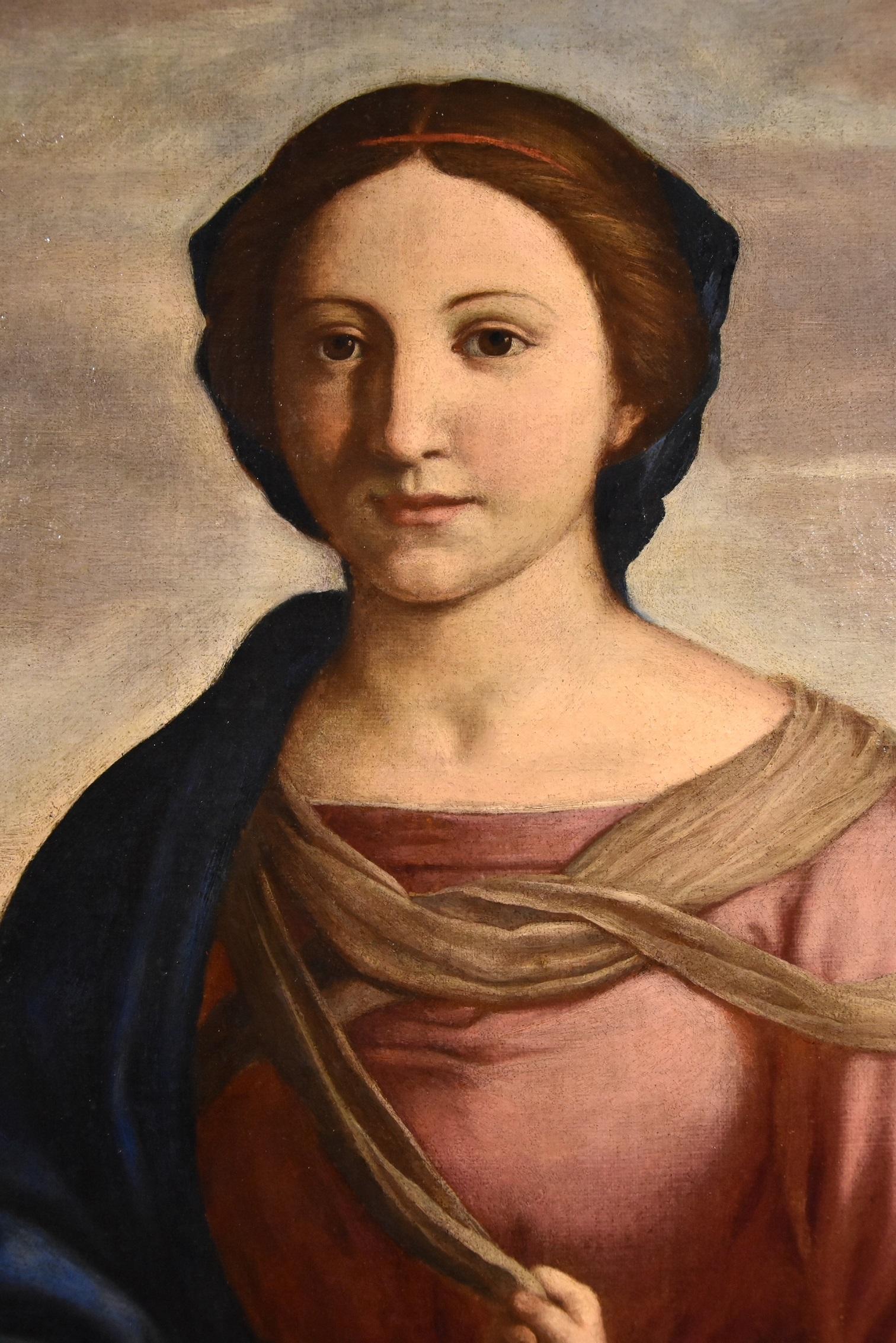 Salvi Virgin Madonna Paint Old master Oil on canvas 17th Century Raffaello Italy 8