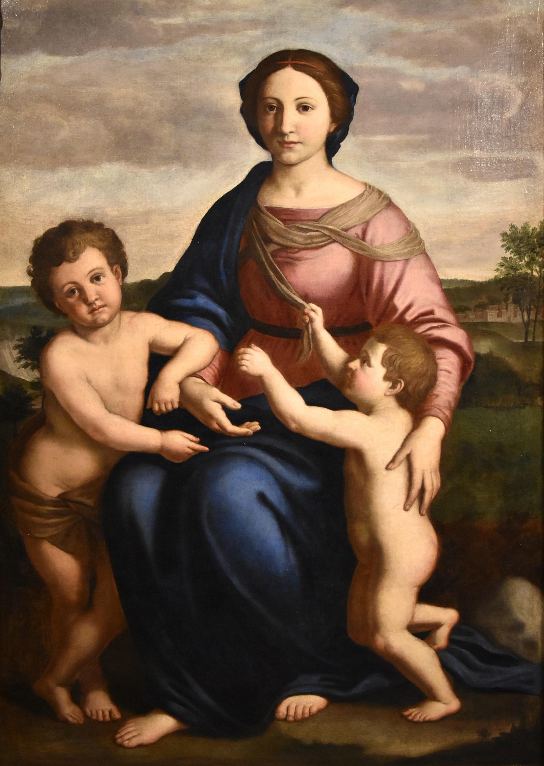 Salvi Virgin Madonna Paint Old master Oil on canvas 17th Century Raffaello Italy - Old Masters Painting by Giovanni Battista Salvi, known as Sassoferrato