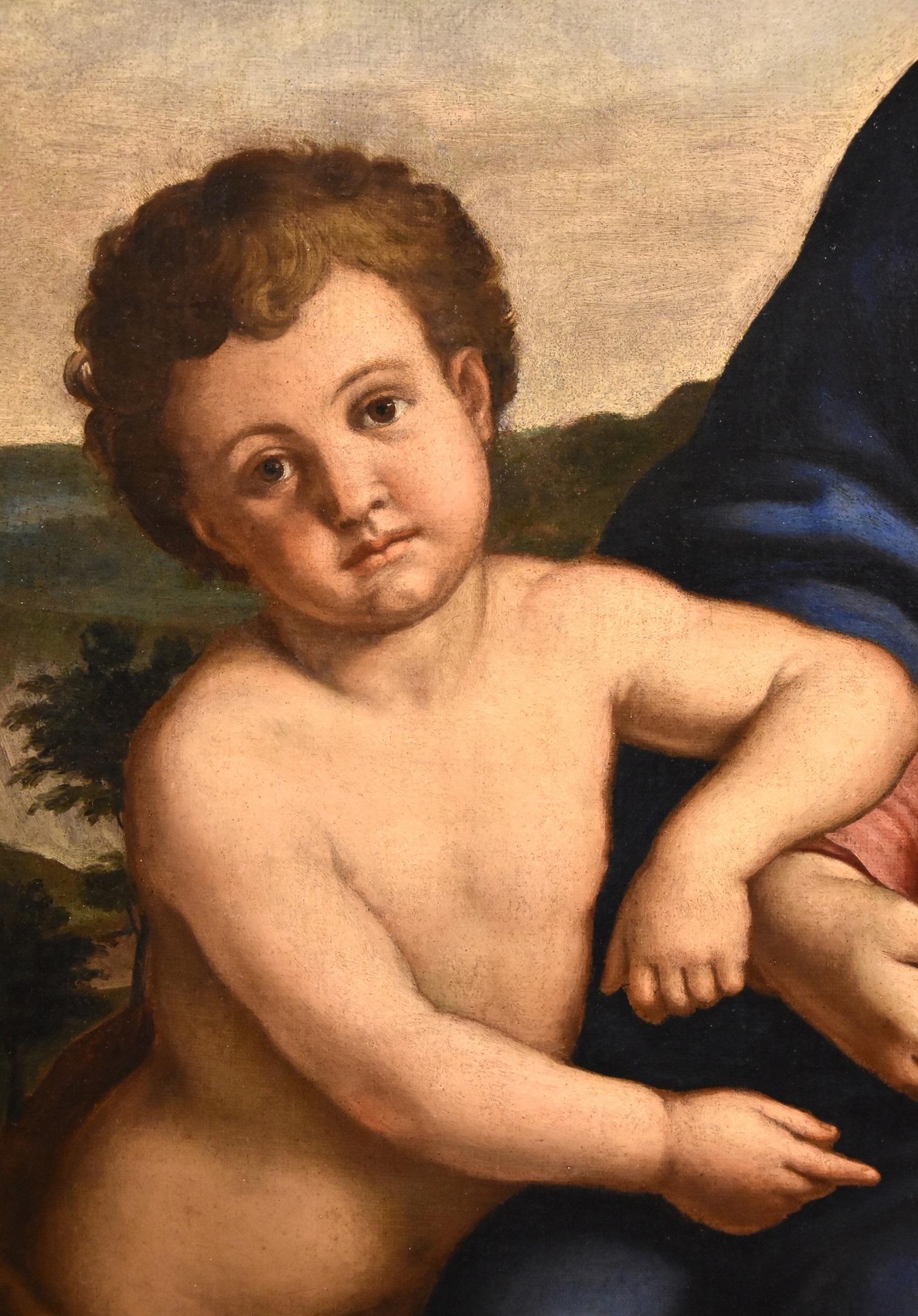 Salvi Virgin Madonna Paint Old master Oil on canvas 17th Century Raffaello Italy 4