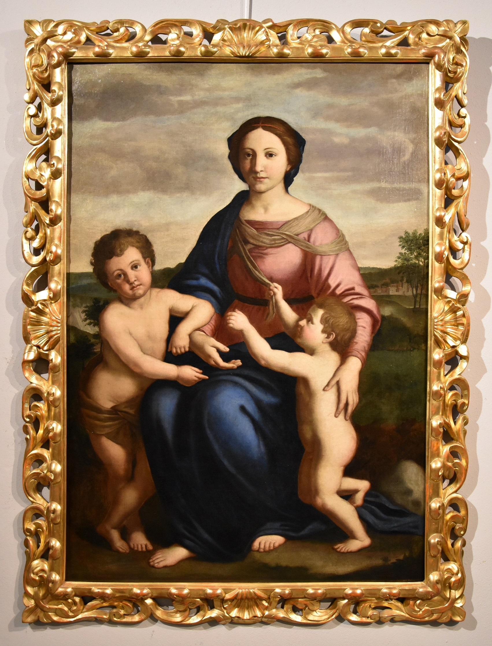 Salvi Virgin Madonna Paint Old master Oil on canvas 17th Century Raffaello Italy - Painting by Giovanni Battista Salvi, known as Sassoferrato