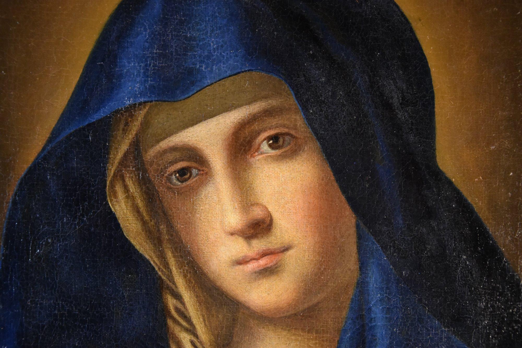 Madonna Jungfrau 17. Jahrhundert Sassoferrato Gemälde Öl auf Leinwand Alter Meister Italien im Angebot 2