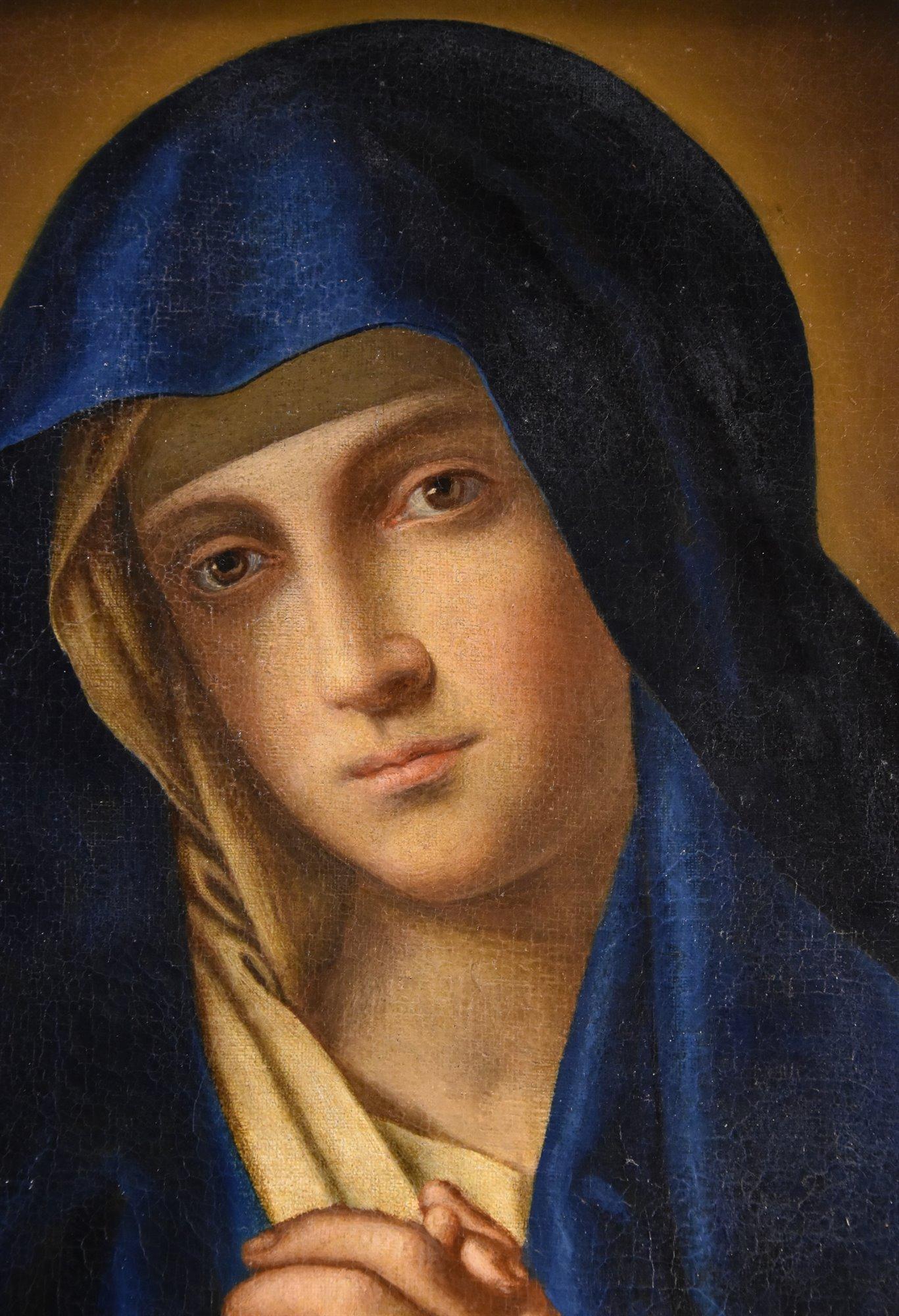 Madonna Jungfrau 17. Jahrhundert Sassoferrato Gemälde Öl auf Leinwand Alter Meister Italien im Angebot 4