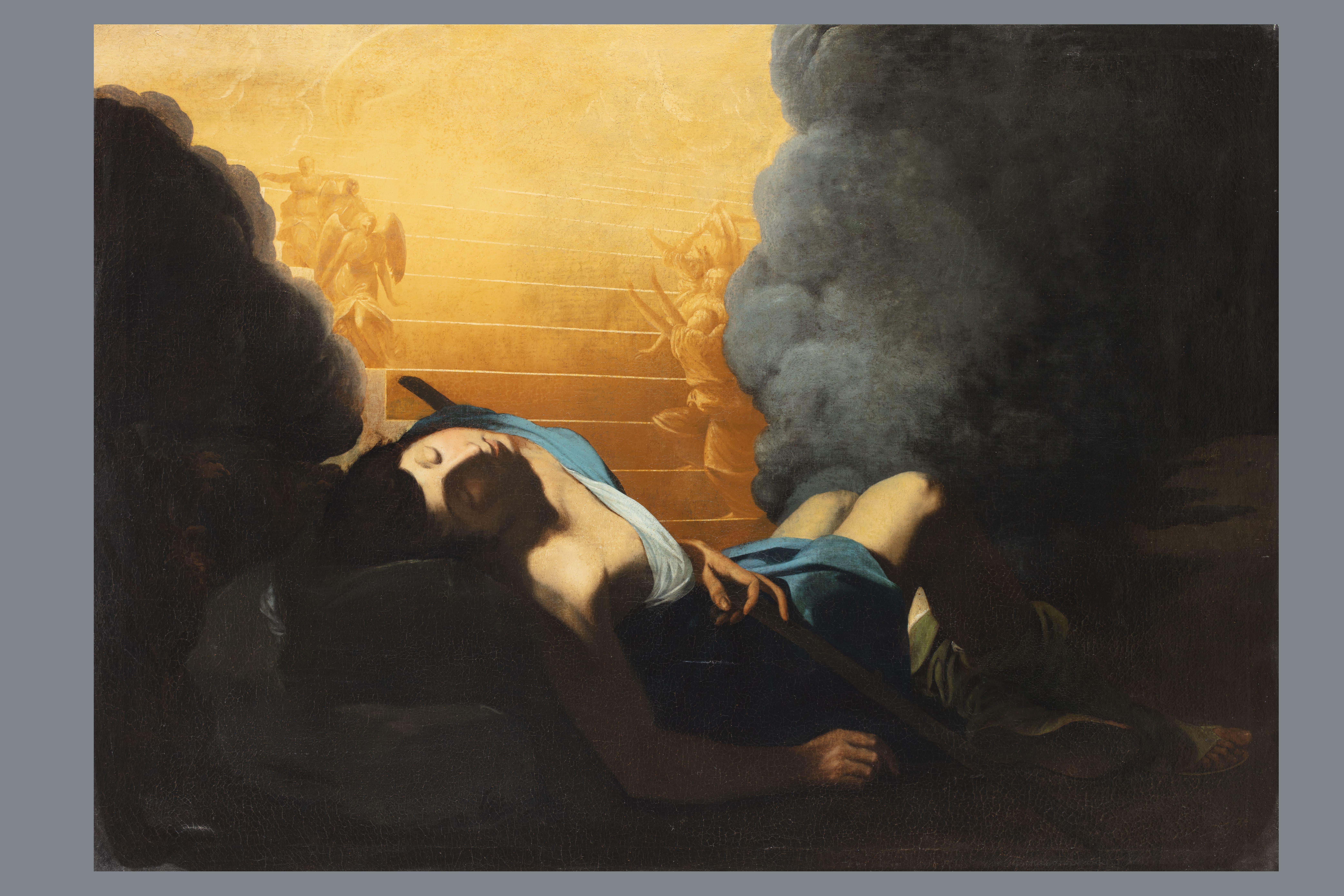 Giovanni Battista Spinelli (Chieti, Italia, 1613 - Ortona, Italia, 1647)
Titolo: Il sogno di Giacobbe
Medium: Olio su tela
Dimensioni: senza cornice 98 x 135 cm - con cornice 108 x 145 cm

Competenze del professor Nicola Spinosa

Pubblicazioni: Da