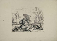 Chained Woman and Four Figures - Etching by G.B. Tiepolo - 1785