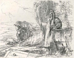 Philosopher Standing with Two Figures - Original Etching by G.B. Tiepolo