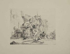 The Young Man Sitting - Etching by G.B. Tiepolo - 1785