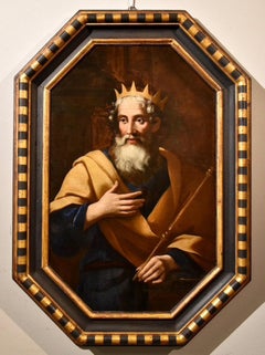 Portrait King Solomon Venanzi Paint Oil on canvas Old master 17th Century Italy